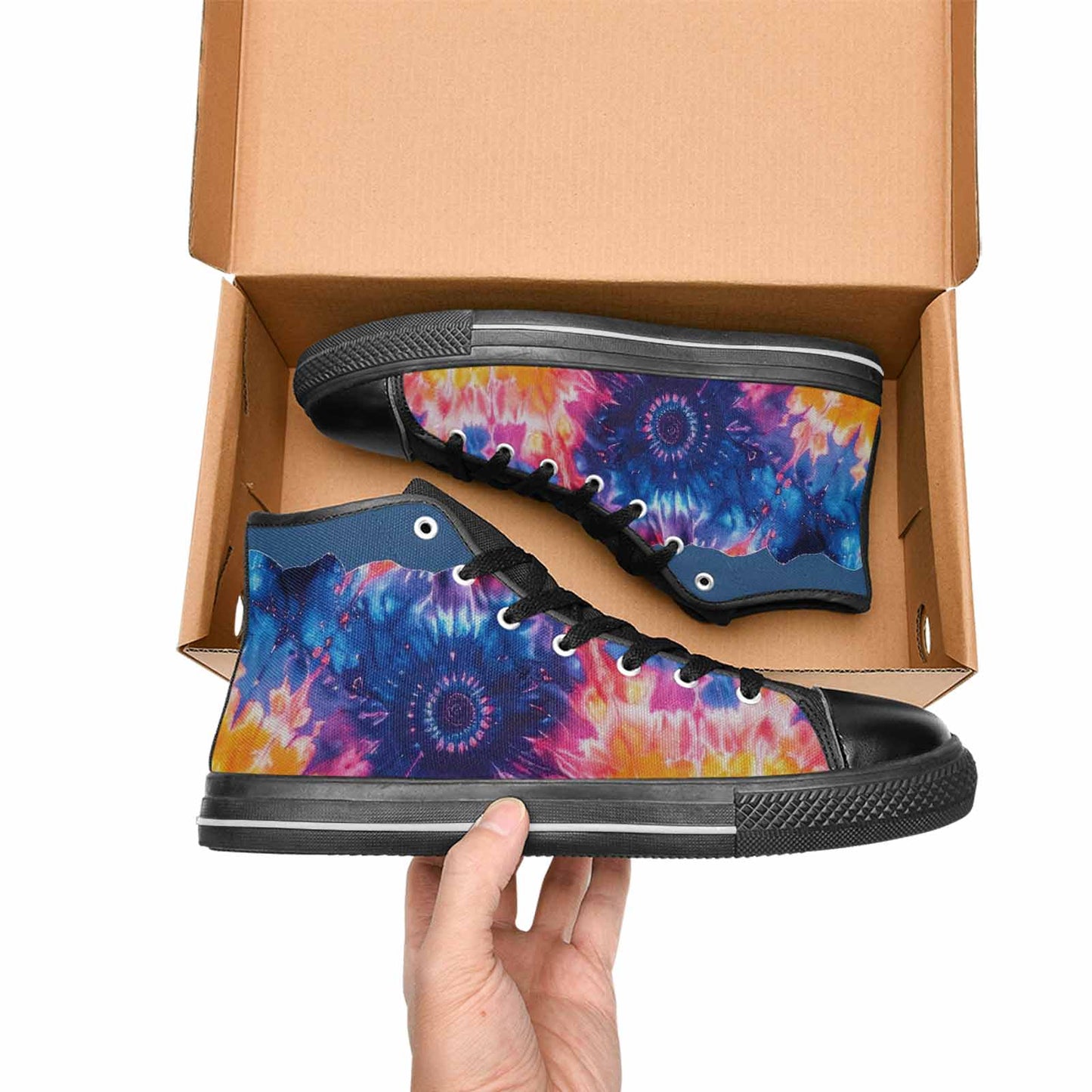 WOMEN'S Tie Dye Mixed Style High Top Canvas Aesthetic Custom Shoes