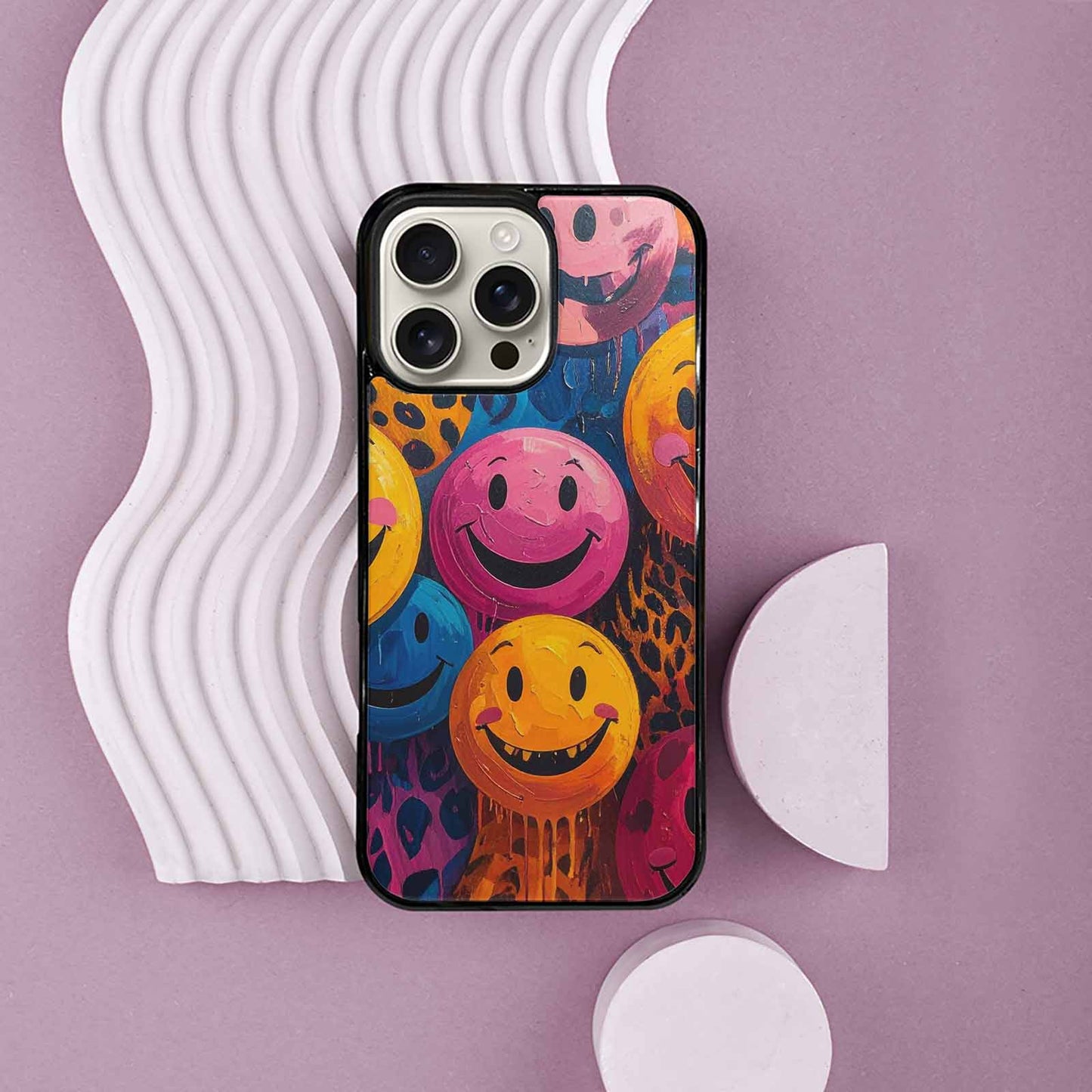 iPhone 16 Pro Max Case — Smiley Faces Animal Printsmile P7v, Custom Designed Case Cover