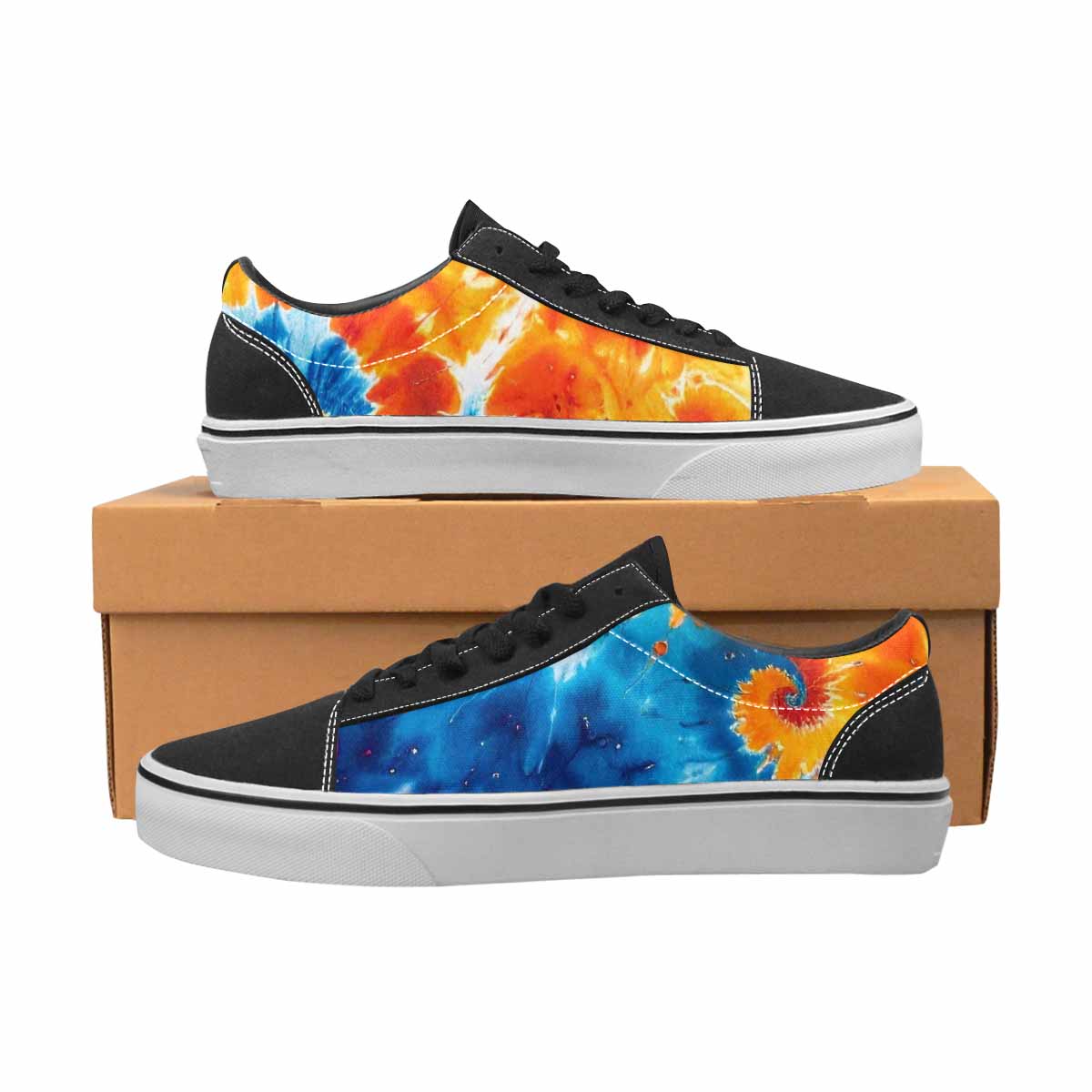WOMEN'S Tie Dye Mixed Style Canvas Lace-Up Vibrant Chaos Sneakers