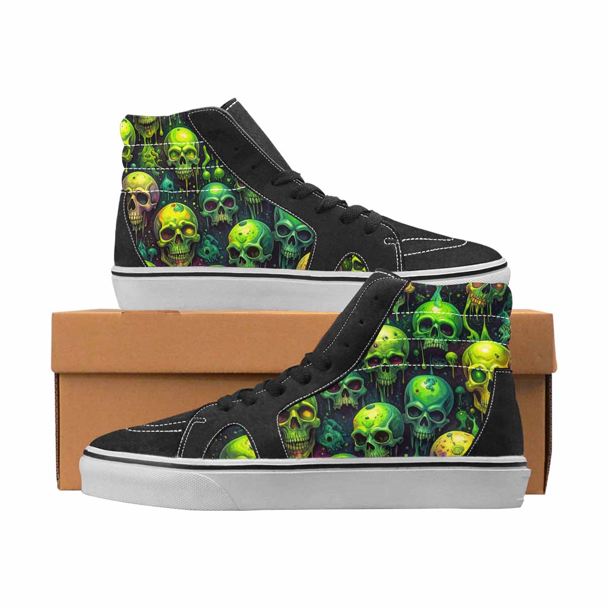 Radioactive Skull Art Sneakers | Women's | Freaky Shoes®