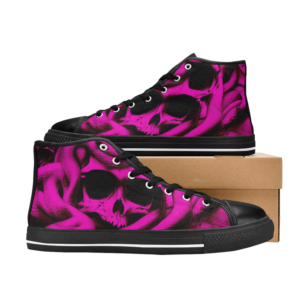 MEN'S Cc Snake Skull Art High Top Canvas Y2K Custom Shoes