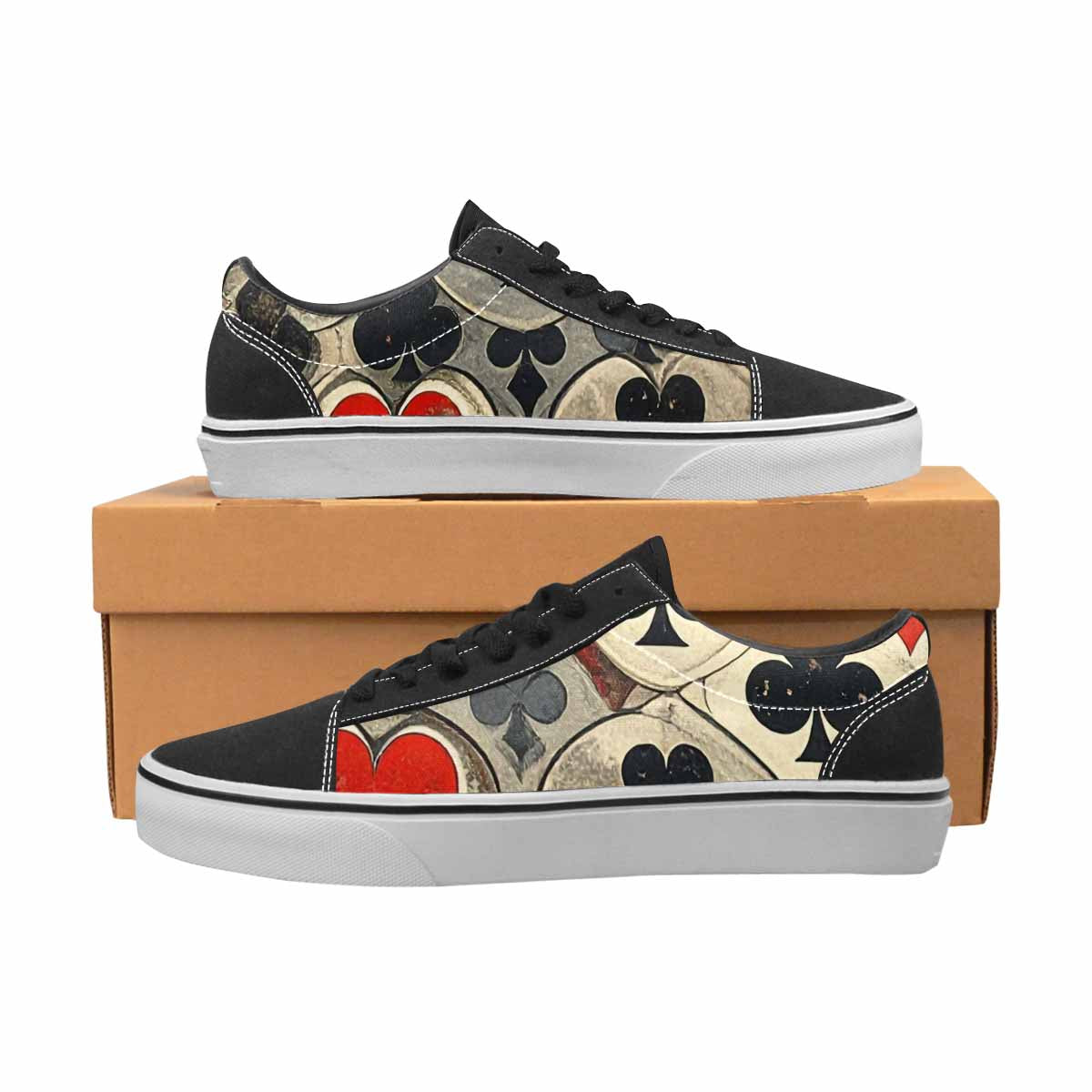 WOMEN'S Playing Card Suit Canvas Lace-Up Aesthetic Custom Shoes