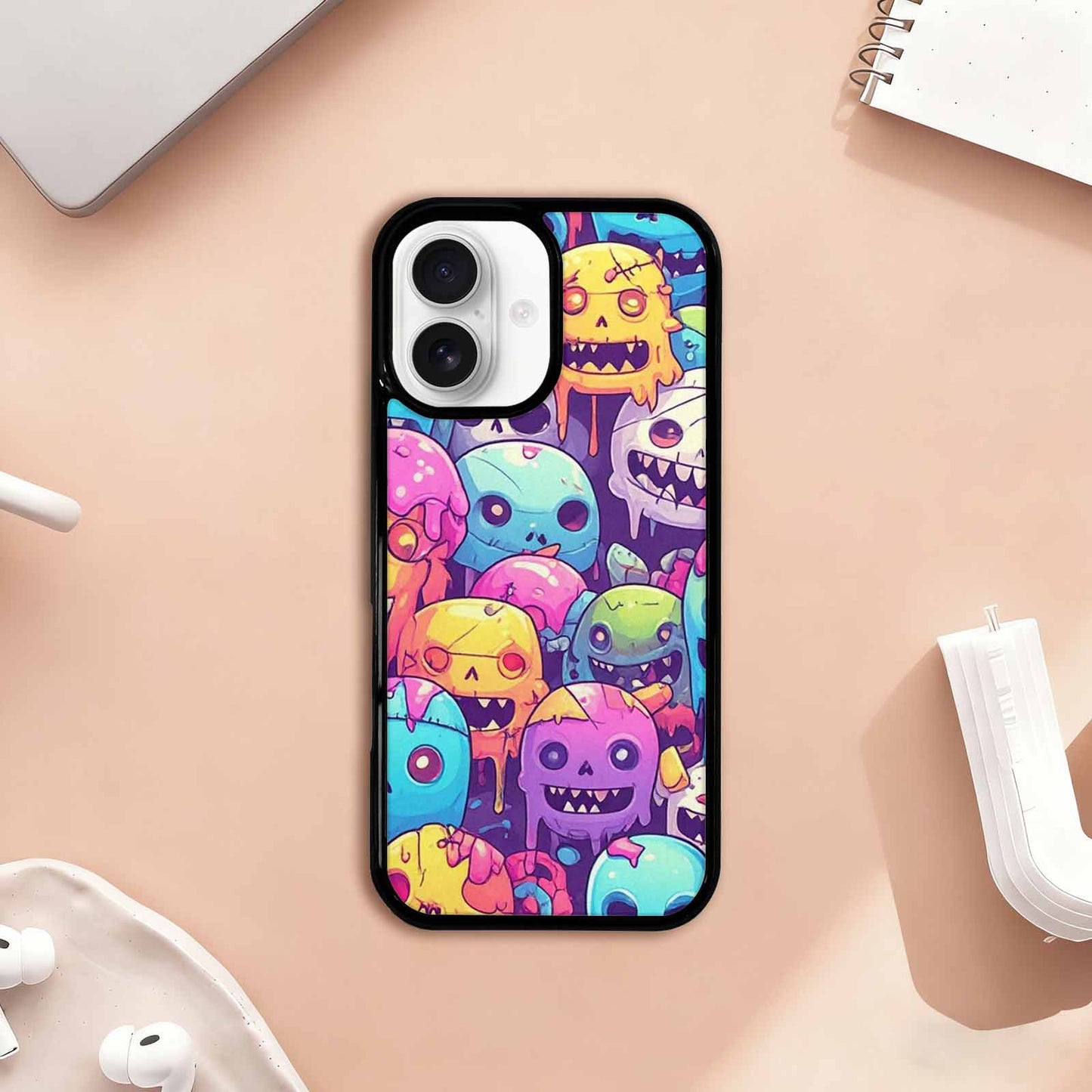 iPhone 17 Case — Pastel Gore Character Pattern Original Art, Custom Made Phone Cover