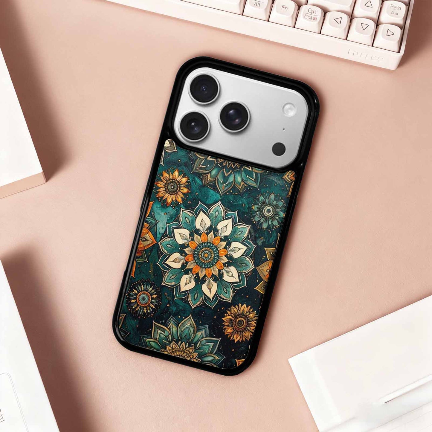 iPhone 17 Pro Case — Small Mandala Pattern Randomly Varying Floral, Unique Phone Case Design