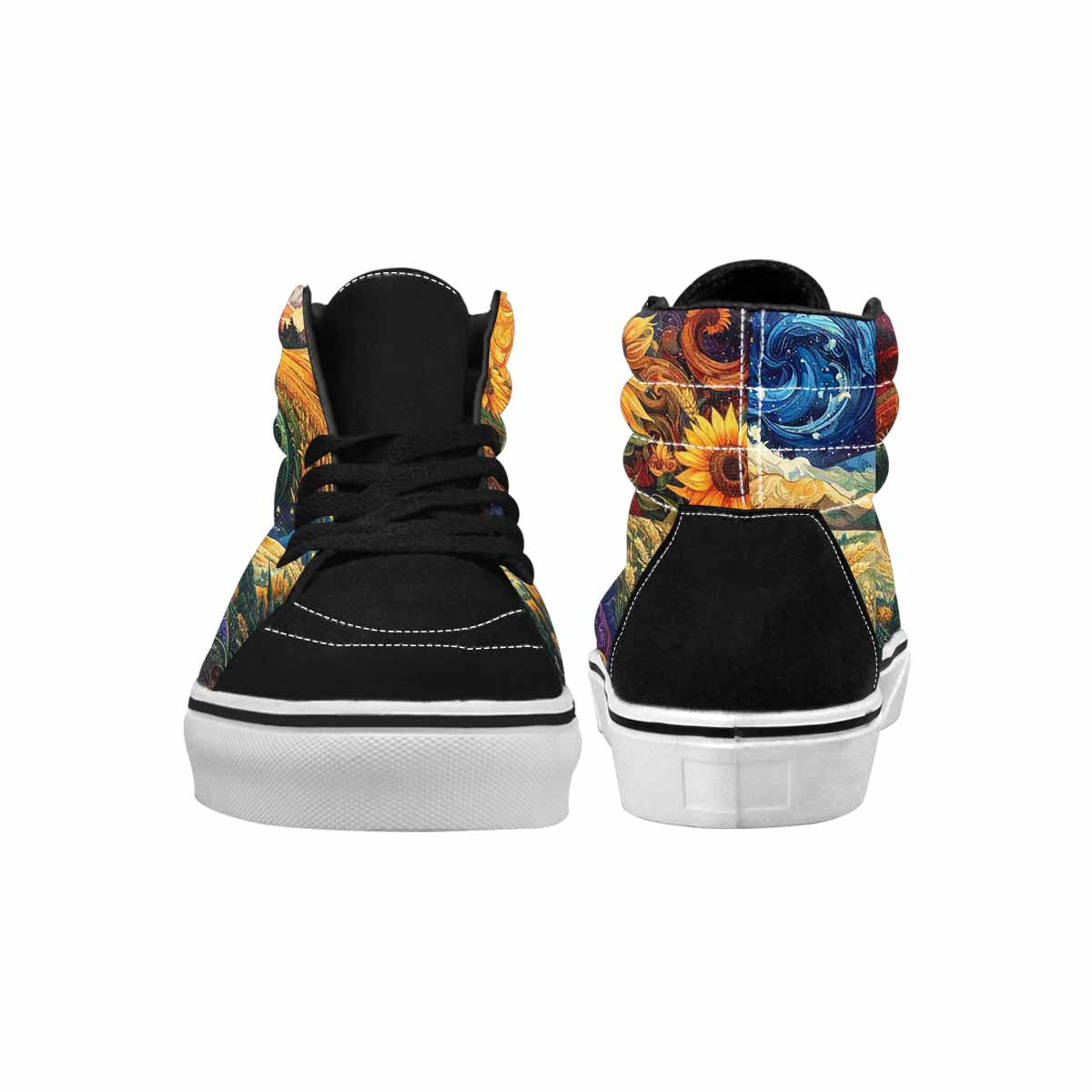 WOMEN'S Van Gogh-Style Swirl High Top Canvas Vivid Shoes