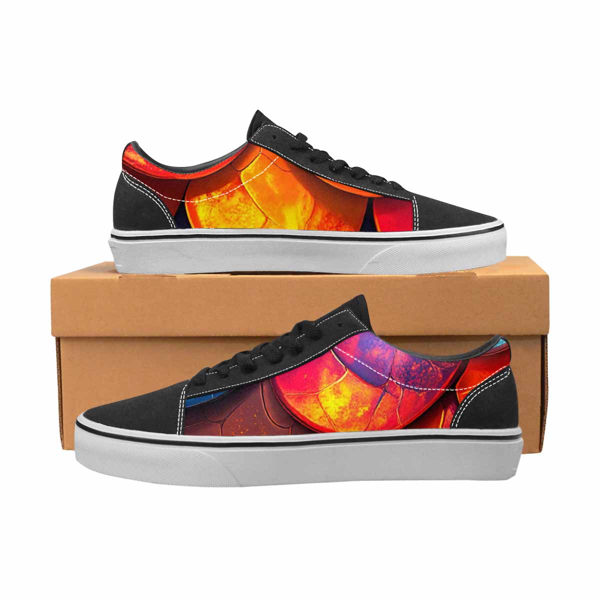 MEN'S Dark Snake Print Canvas Lace-Up Dreamcore Sneakers