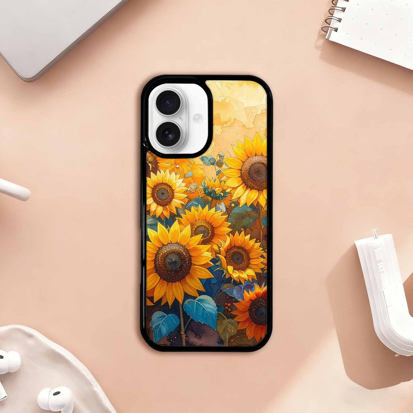 iPhone 17 Case — Full Color Vibrant Sunflower Floral, Custom Printed Phone Case