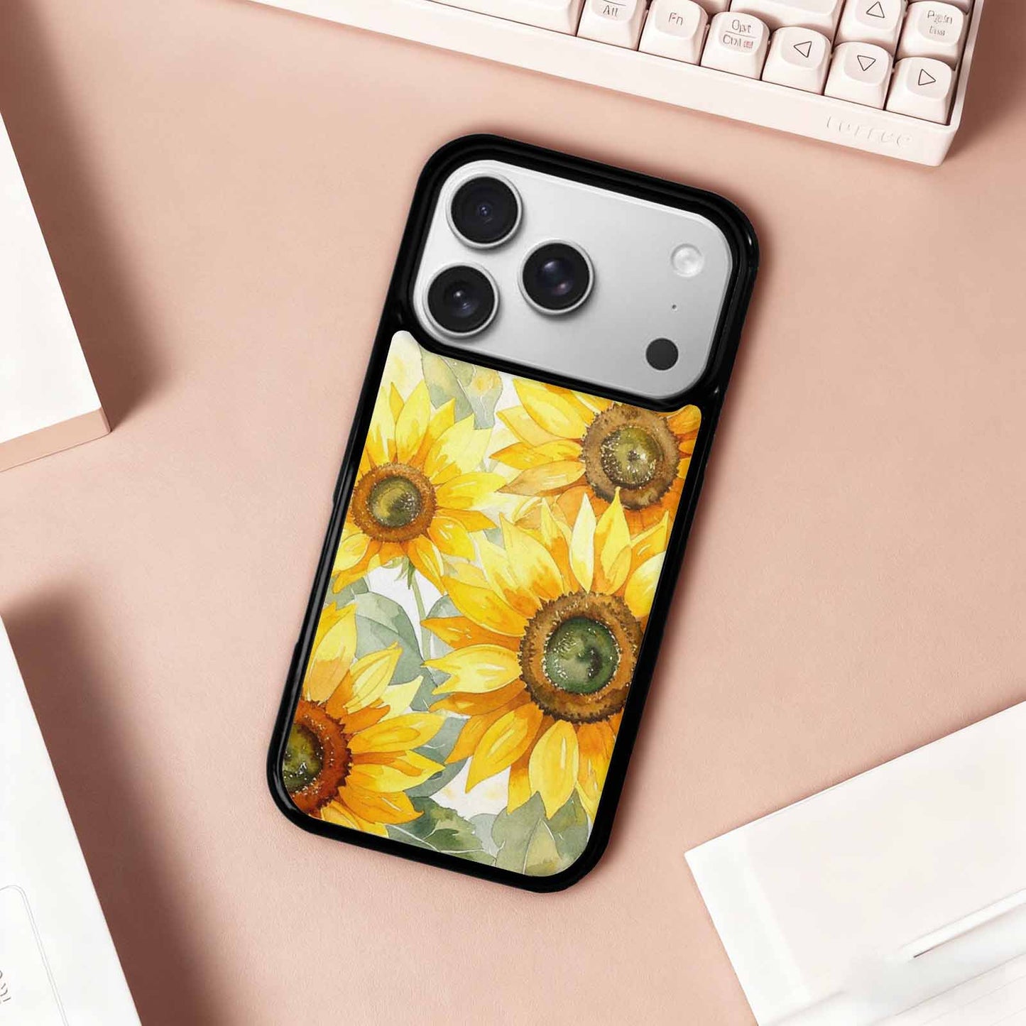 iPhone 17 Pro Case — Sunflowers Watercolor Floral, Customized Protective Case