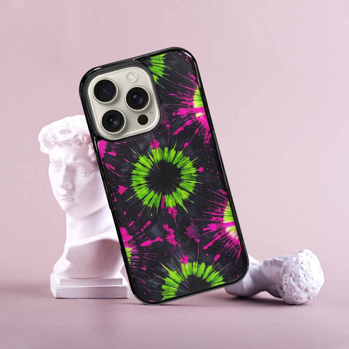 iPhone 16 Pro Case — Acid Wash Tie Dye Neon, Custom Art Phone Cover