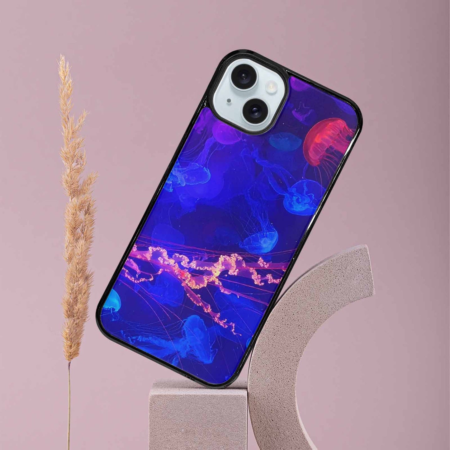 iPhone 15 Plus Case — Jellyfish Glow Jellyfish Glow Pattern Hundreds, Custom Printed Phone Case