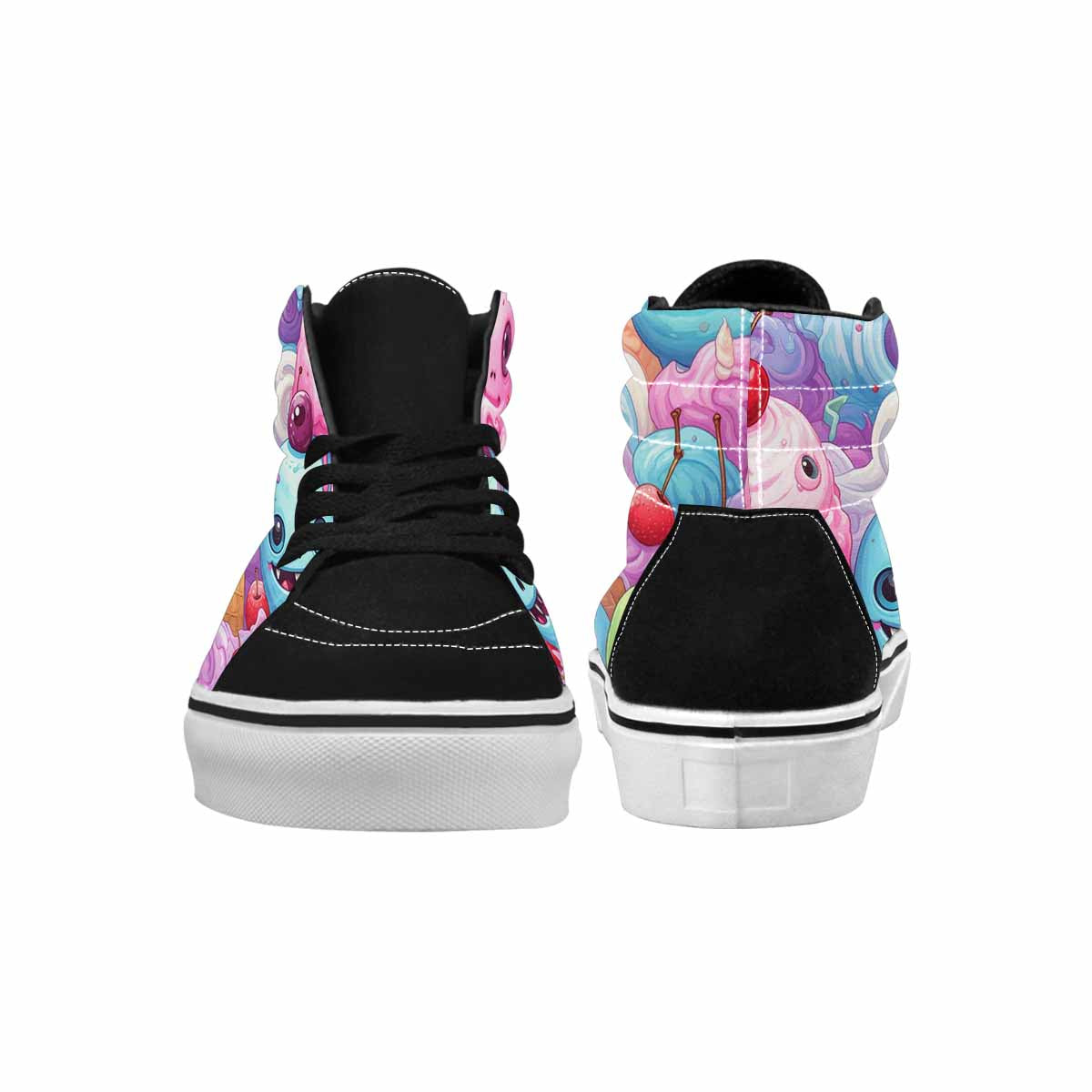 MEN'S Melting Icecream Monster Cherry High Top Canvas Dark Academia Custom Sneakers