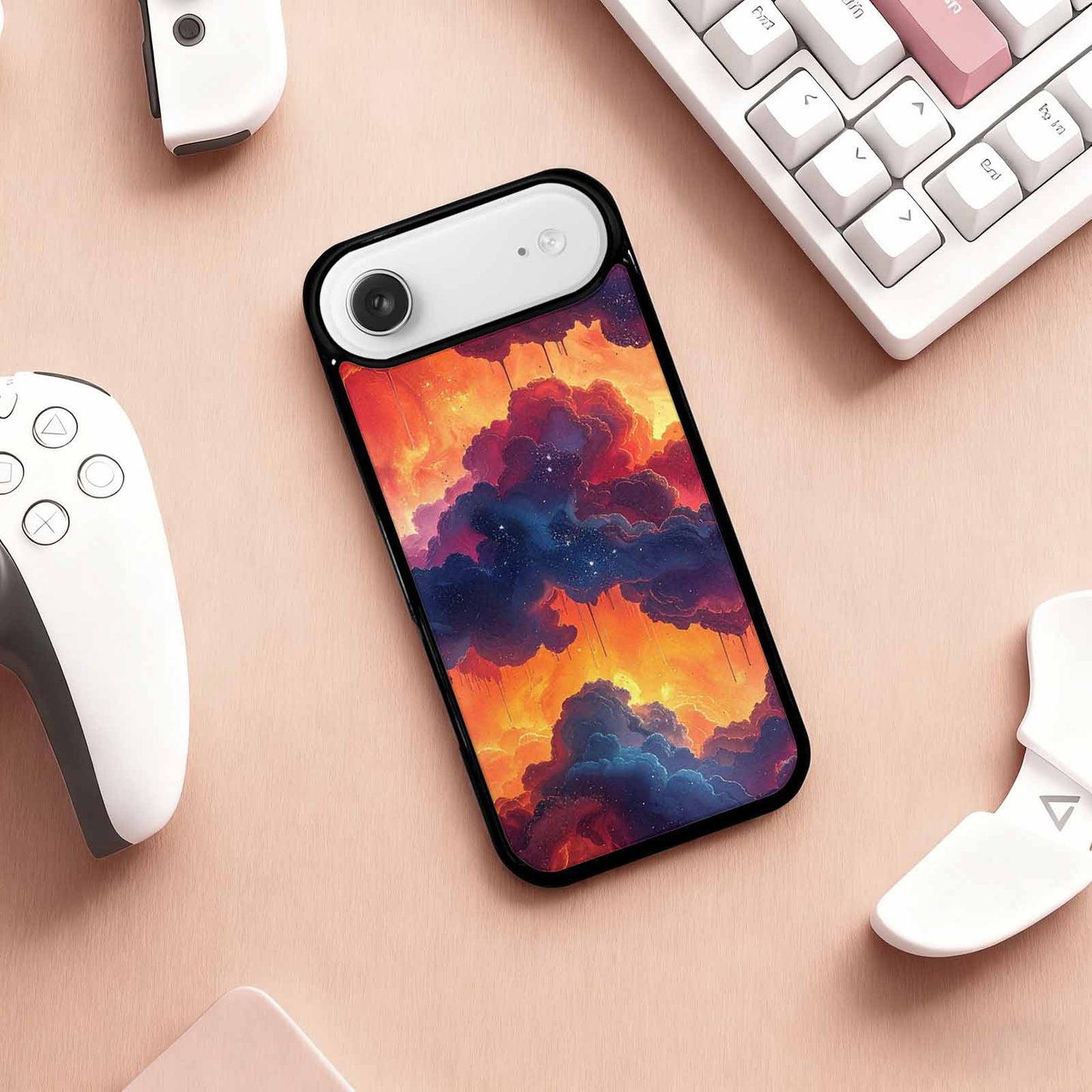 iPhone 17 Air Case — Seamless Tileable Pattern Of Overlapping Galaxy, Personalized Phone Case