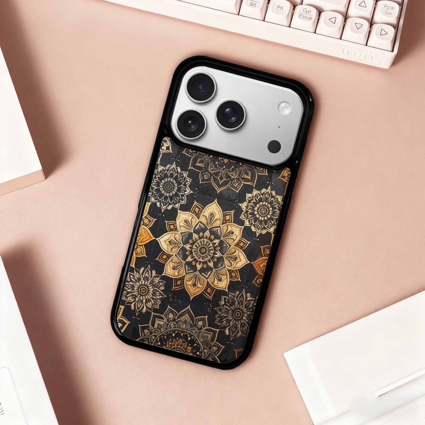 iPhone 17 Pro Case — Small Mandala Pattern Randomly Varying Floral, Custom Designed Case Cover