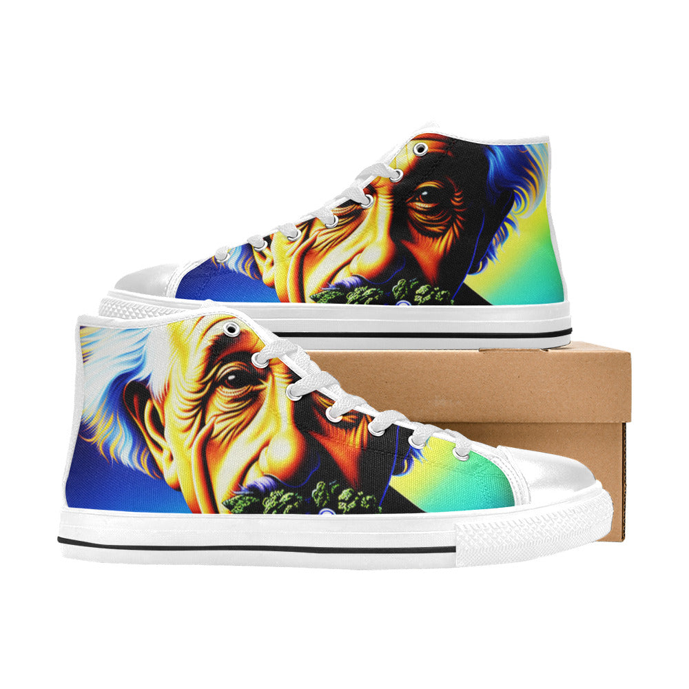 WOMEN'S 420 Albert High Top Canvas Wallpaper Art Custom Sneakers