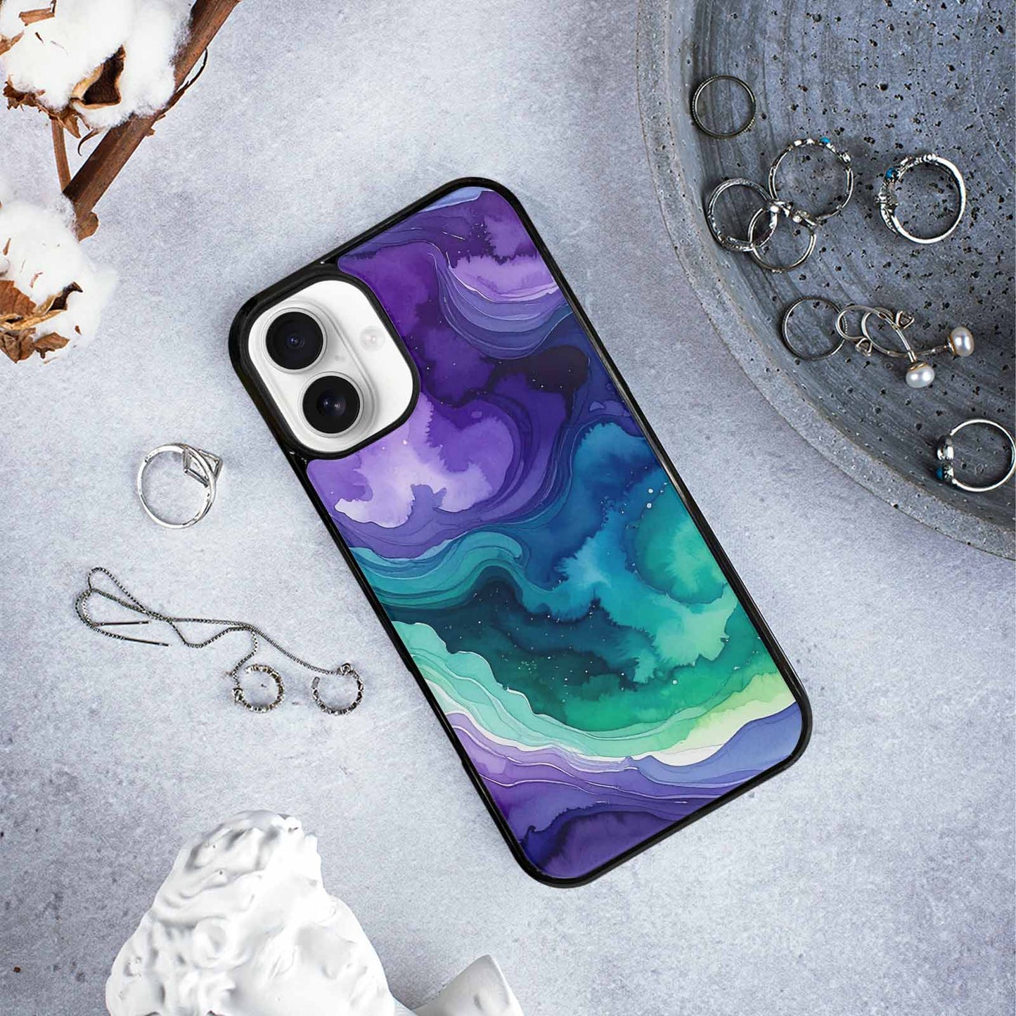 iPhone 16 Plus Case — Galaxy Aurora Nebula, Custom Made Phone Cover