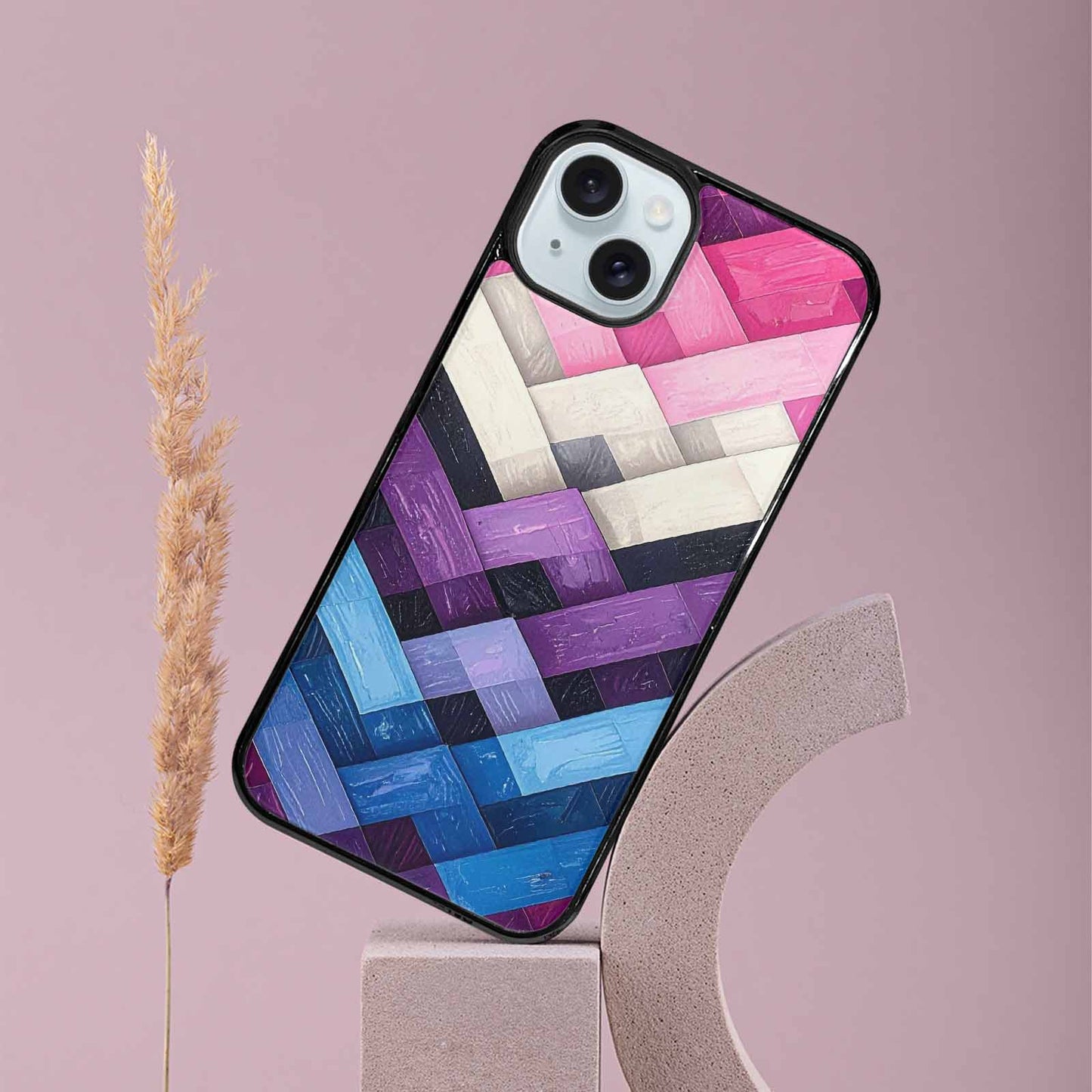 iPhone 15 Plus Case — Genderfluid Flag Color Theme Small Rainbow, Custom Printed Phone Case