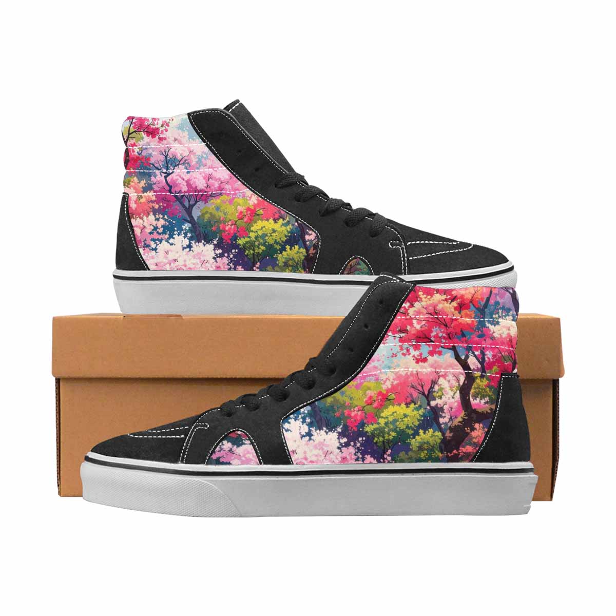 Cherry Blossom Art Sneakers | Women's | Freaky Shoes®