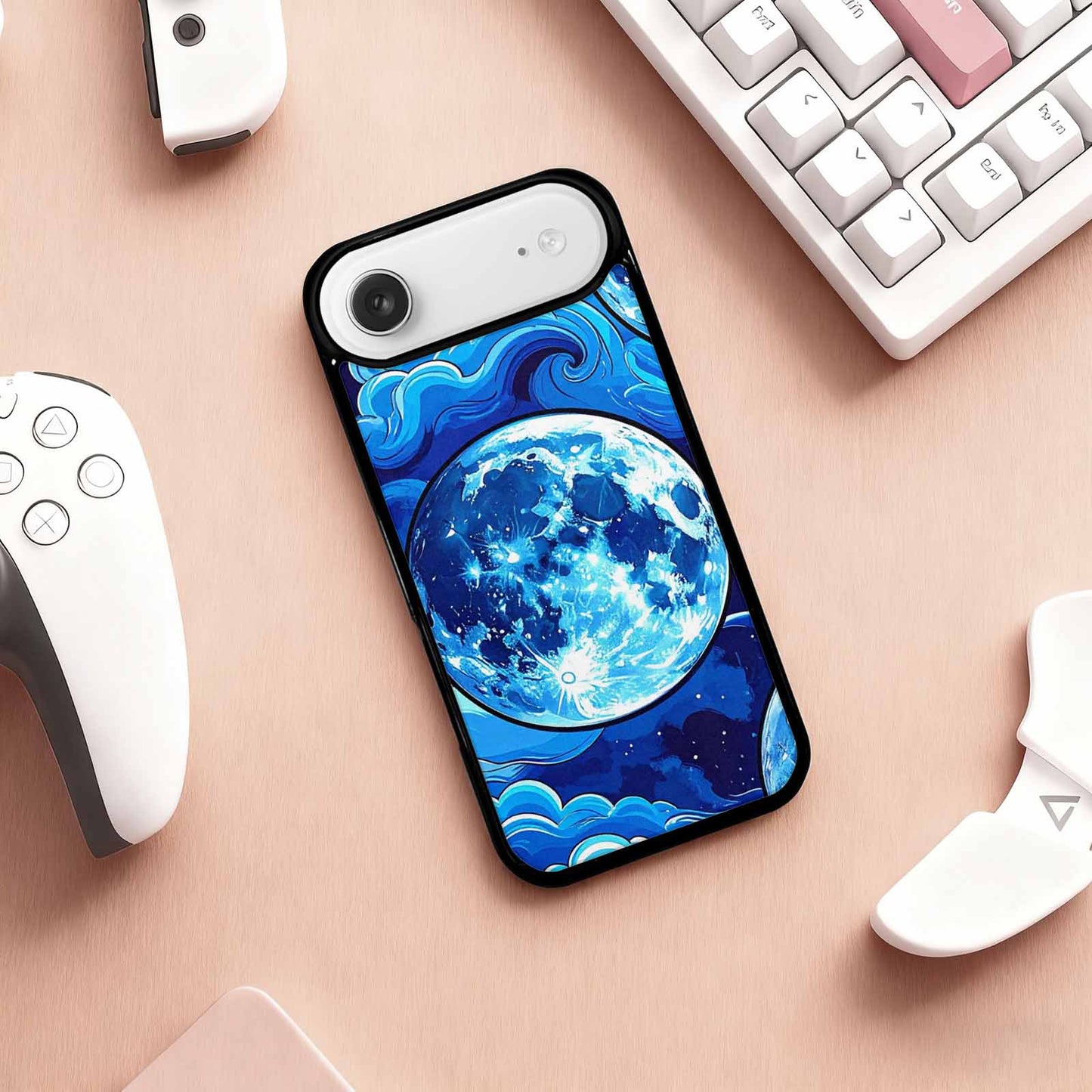 iPhone 17 Air Case — Neon Winter Moon Seamless Cartoon Cute, Unique Phone Case Design