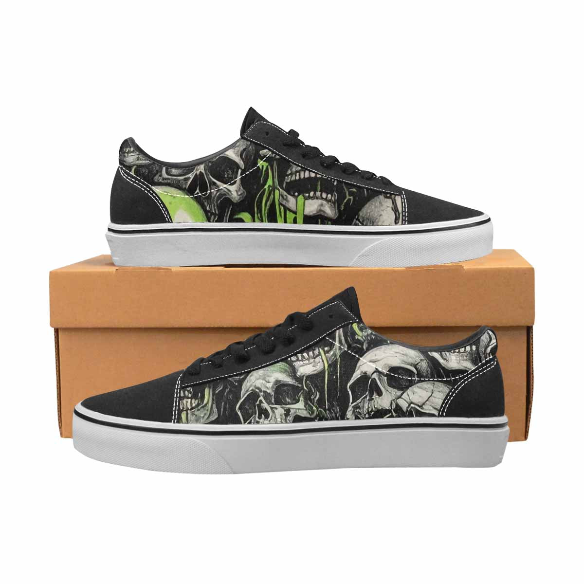 WOMEN'S Rainbow From Skull S Lace-Up Canvas Vivid Sneakers