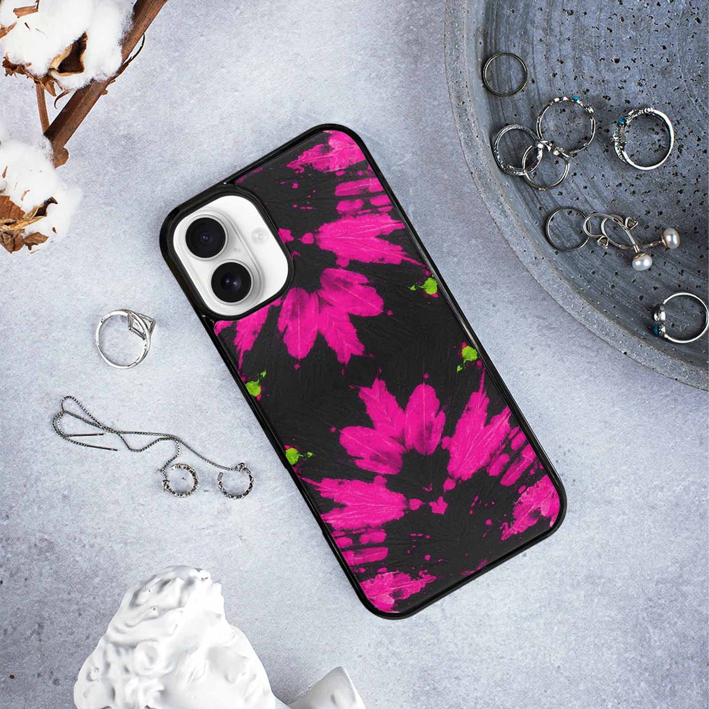 iPhone 16 Plus Case — Acid Wash Tie Dye Pattern High, Customized Protective Case