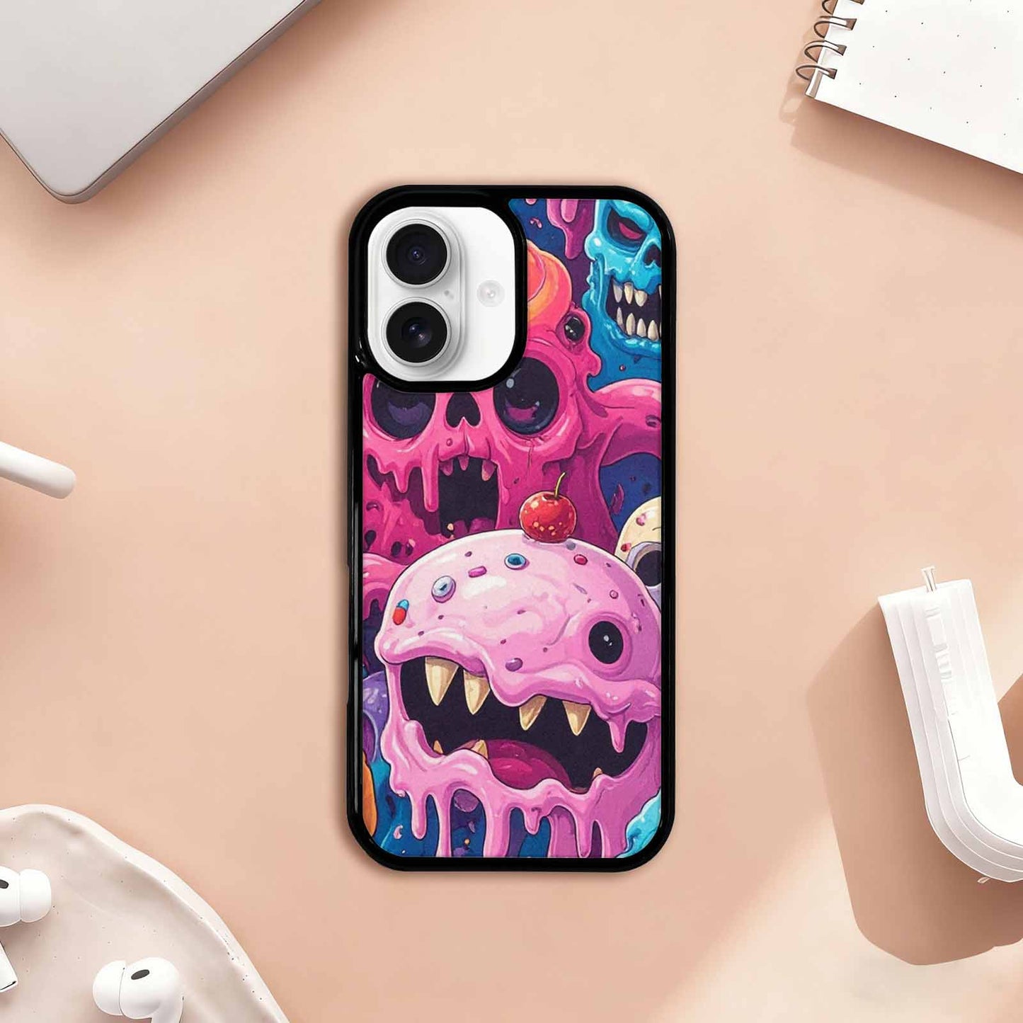 iPhone 17 Case — Ice Cream Monsters Skullsmelti Gothic Skulls, Customized Protective Case