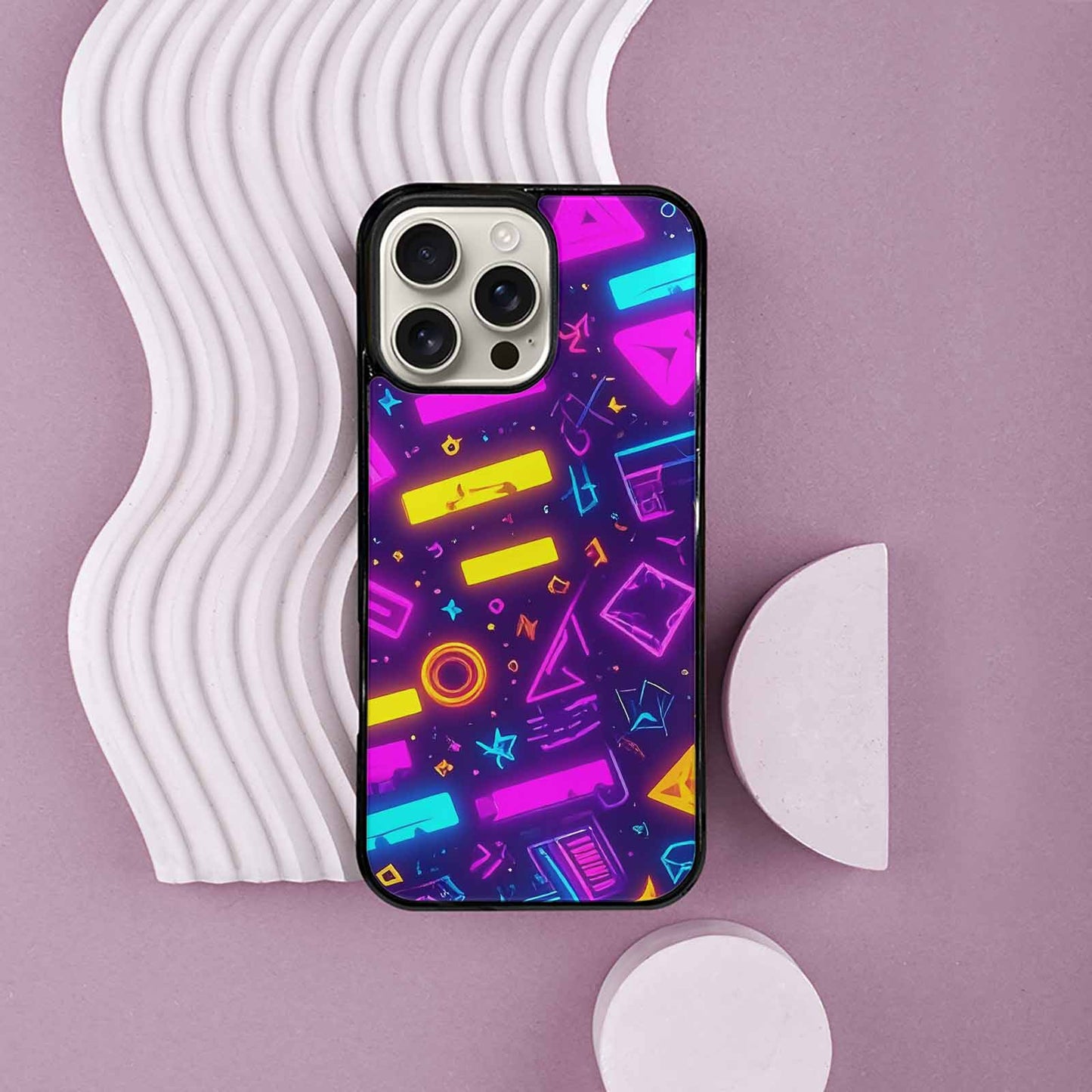 iPhone 16 Pro Max Case — 80s Retro Motif 80s Retro Motifs, Custom Art Phone Cover