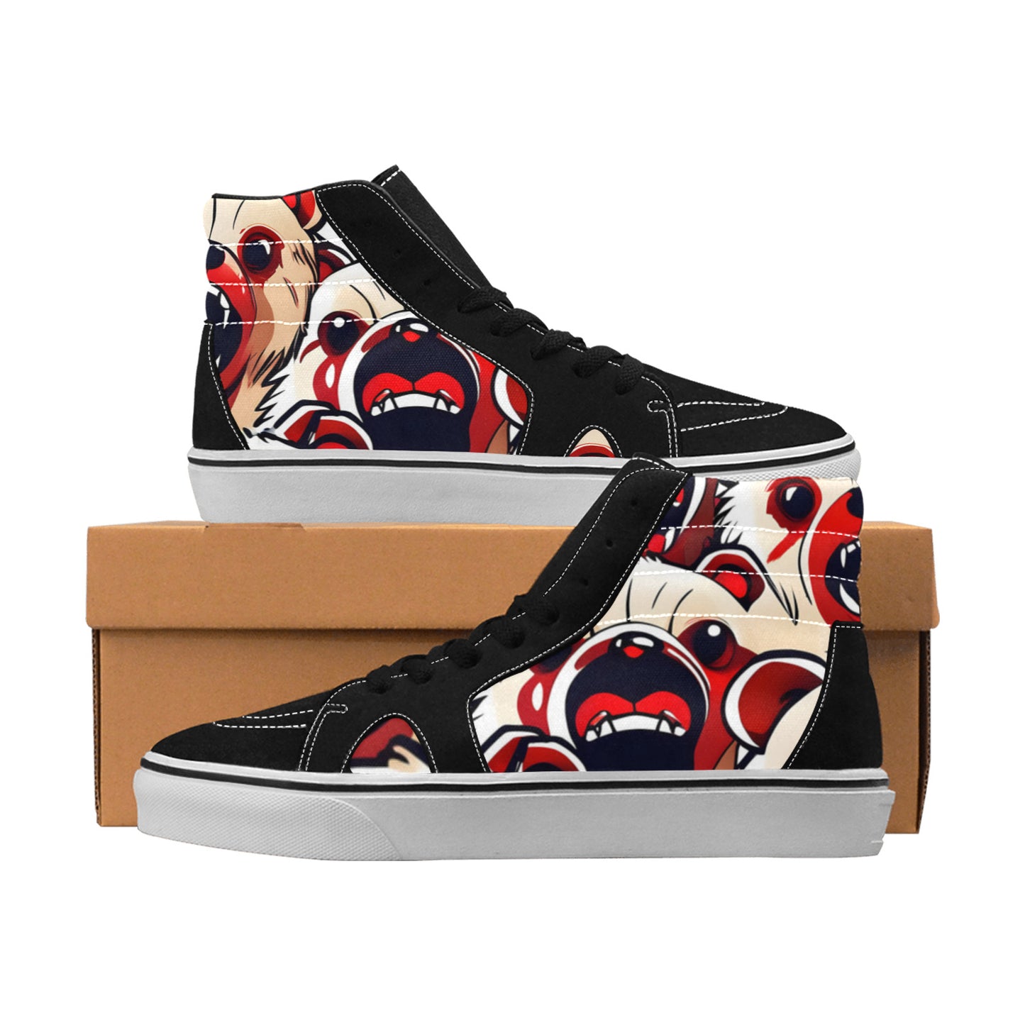 WOMEN'S Bears 2 High Top Skateboarding Aesthetic Custom Sneakers
