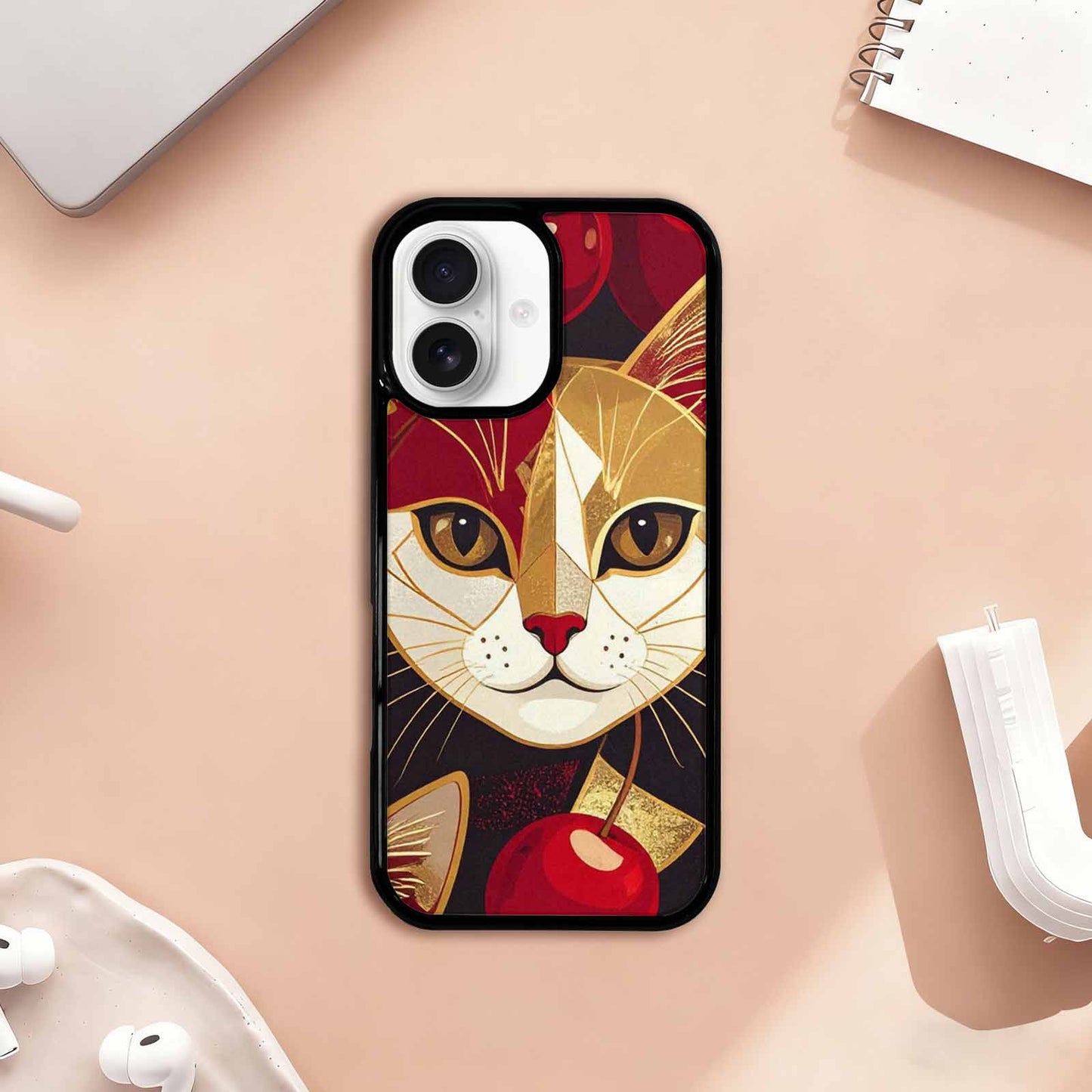 iPhone 17 Case — Retro Cherry Cat Retro Vintage, Custom Made Phone Cover