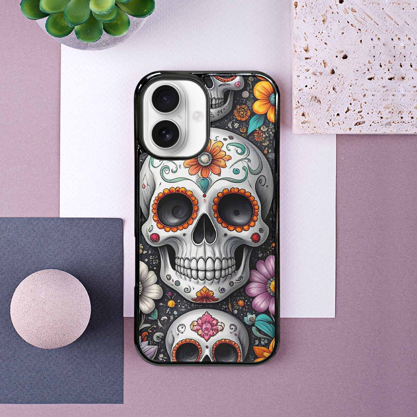 iPhone 16 Case — Greyscale Black And White Dark Black, Custom Made Phone Cover