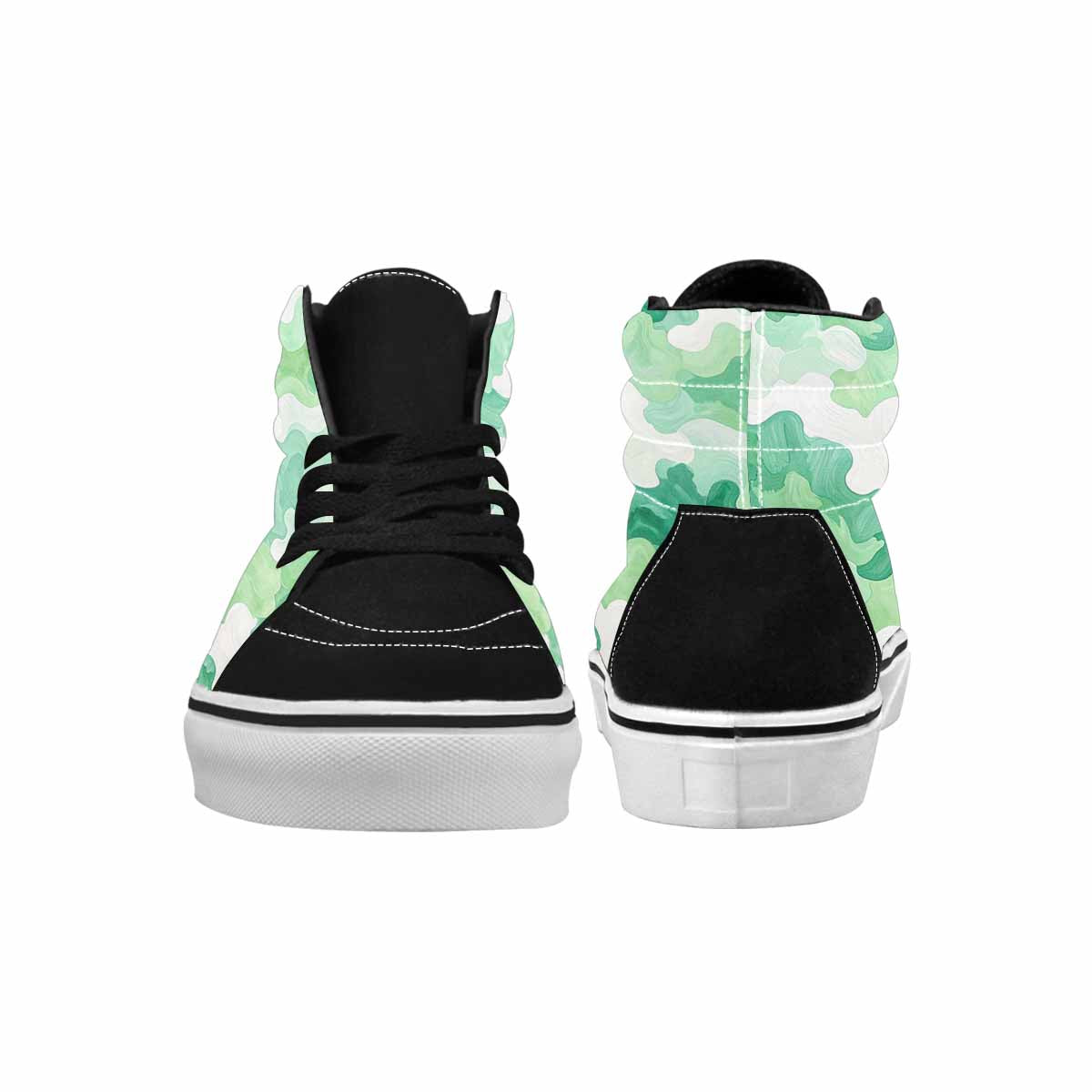 WOMEN'S Camo Mint Green White High Top Canvas Aesthetic Sneakers