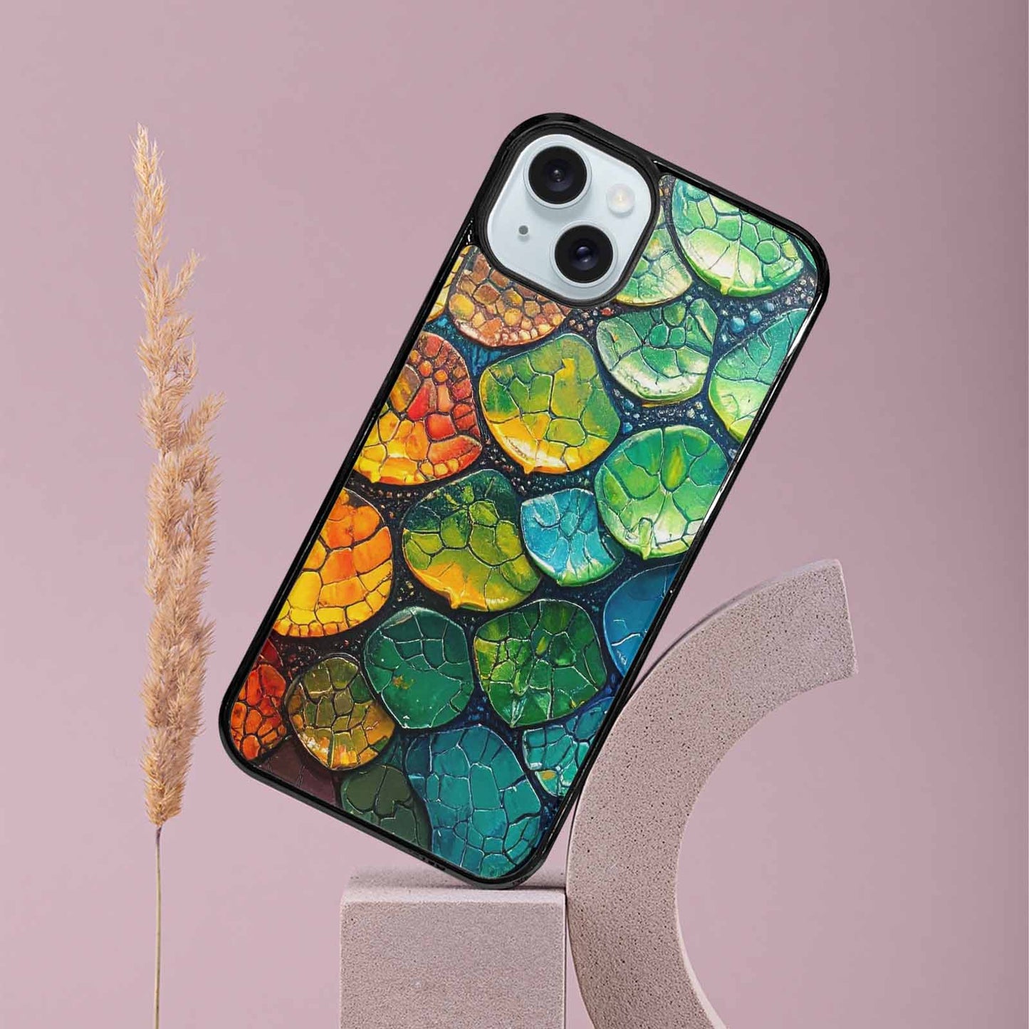 iPhone 15 Plus Case — Reptile Scale Full Color Vibrant Reptile, Custom Art Phone Cover