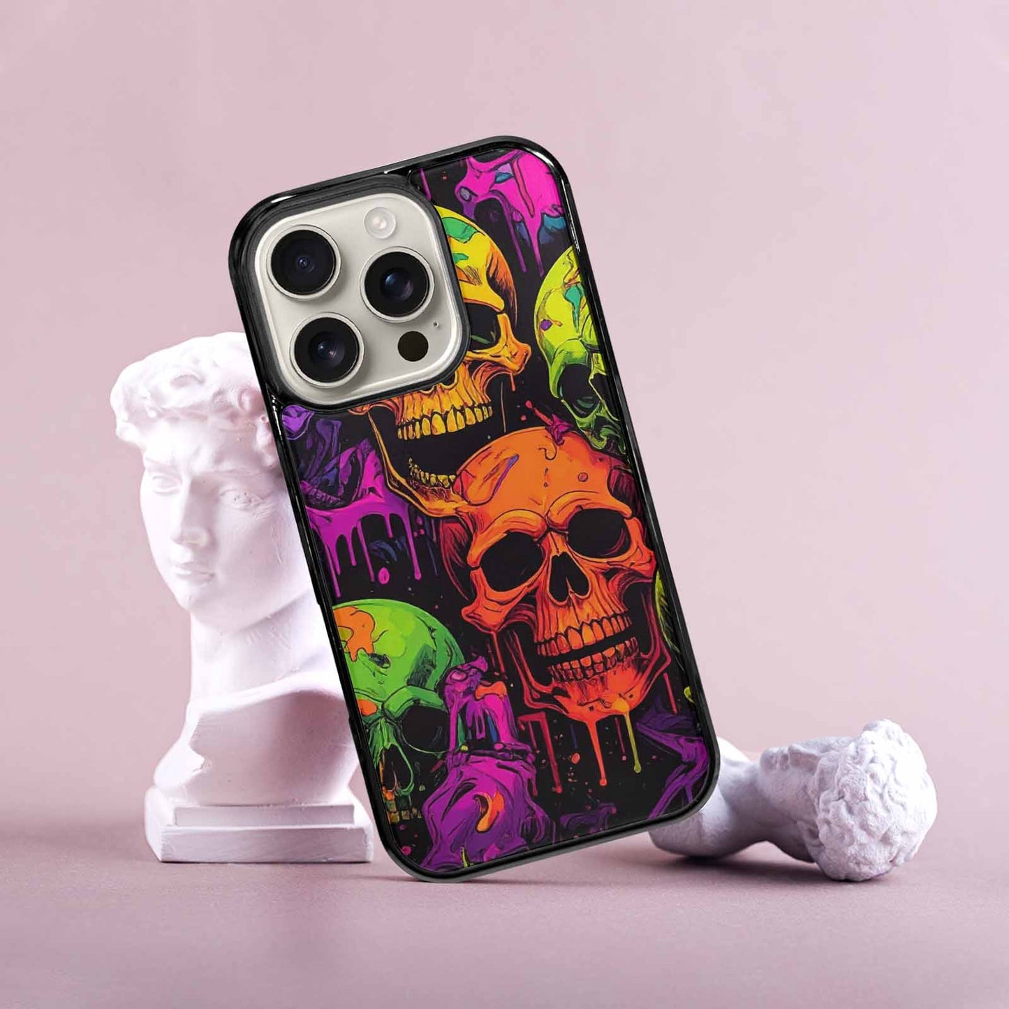 iPhone 16 Pro Case — Vibrant Camo 1000\'s Of Skeletons Neon, Original Design Phone Case