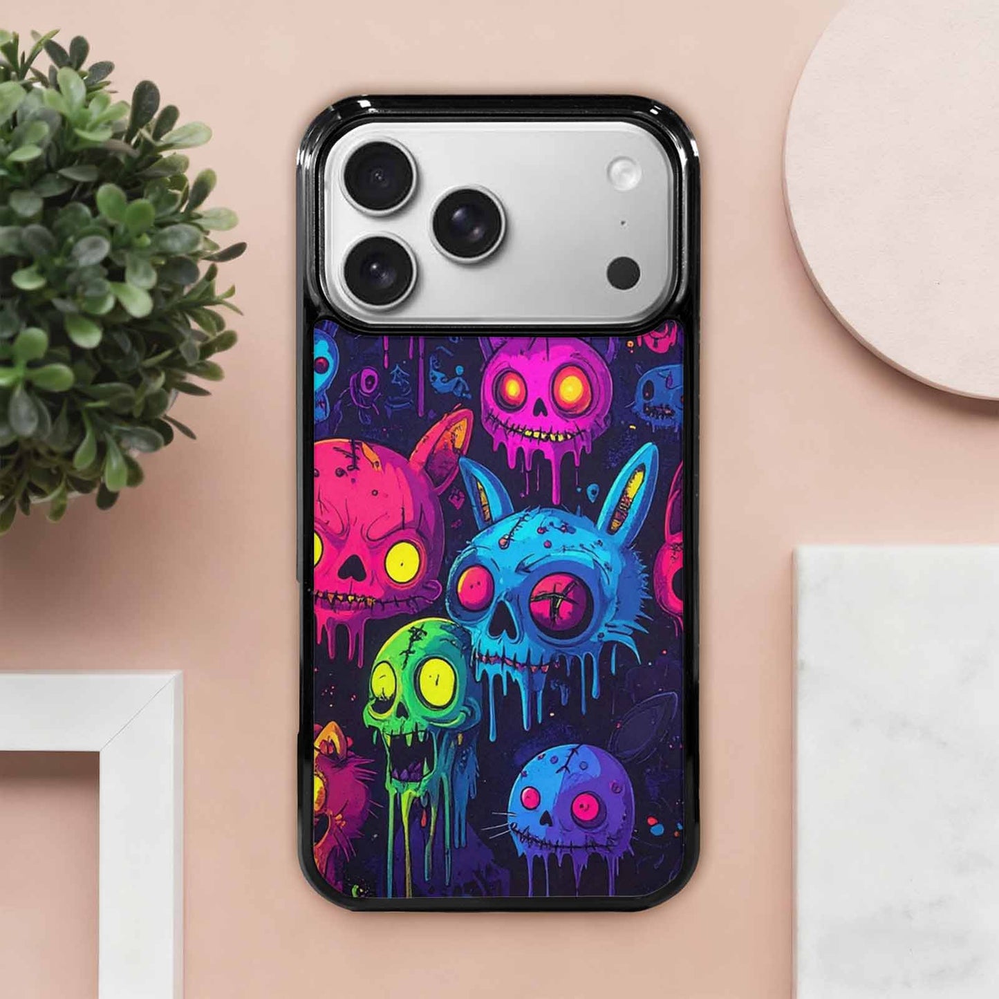 iPhone 17 Pro Max Case — Mixed Toxic Glow Creature Cartoon Cute, Custom Phone Case