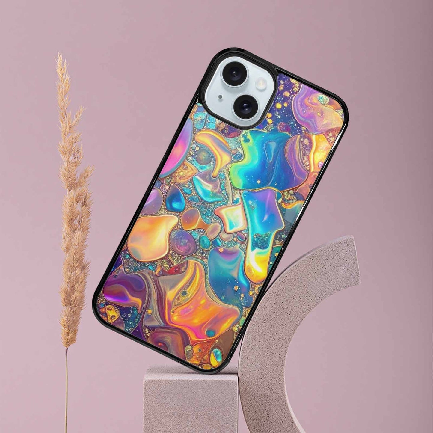iPhone 15 Plus Case — Holographic Iridescent Shimmer Pattern Hundreds Of, Personalized Phone Case