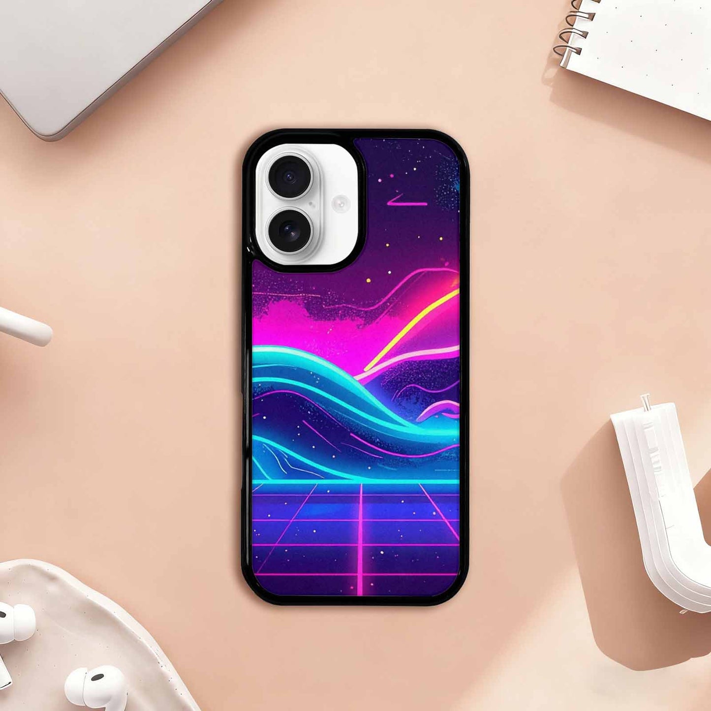 iPhone 17 Case — Neon Cartoon Art Pattern Retro Vintage, Custom Designed Case Cover