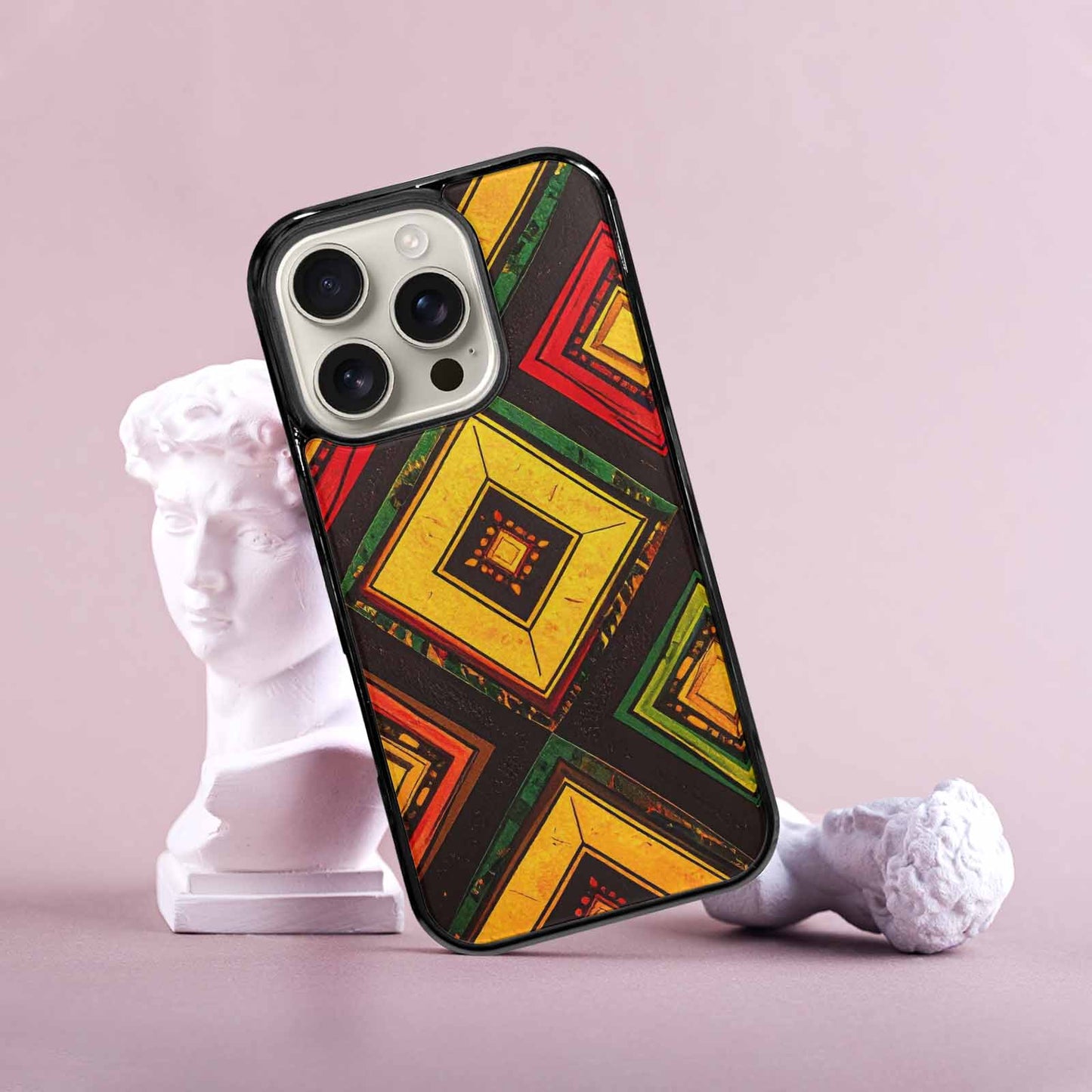 iPhone 16 Pro Case — African Kente Cloth Inspired Pattern Geometric, Custom Phone Case