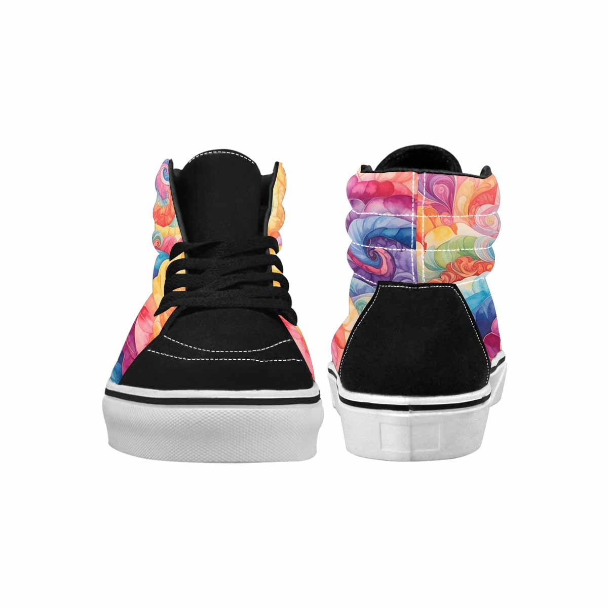 MEN'S Tie Dye Swirls Tie High Top Canvas Dark Academia Custom Sneakers