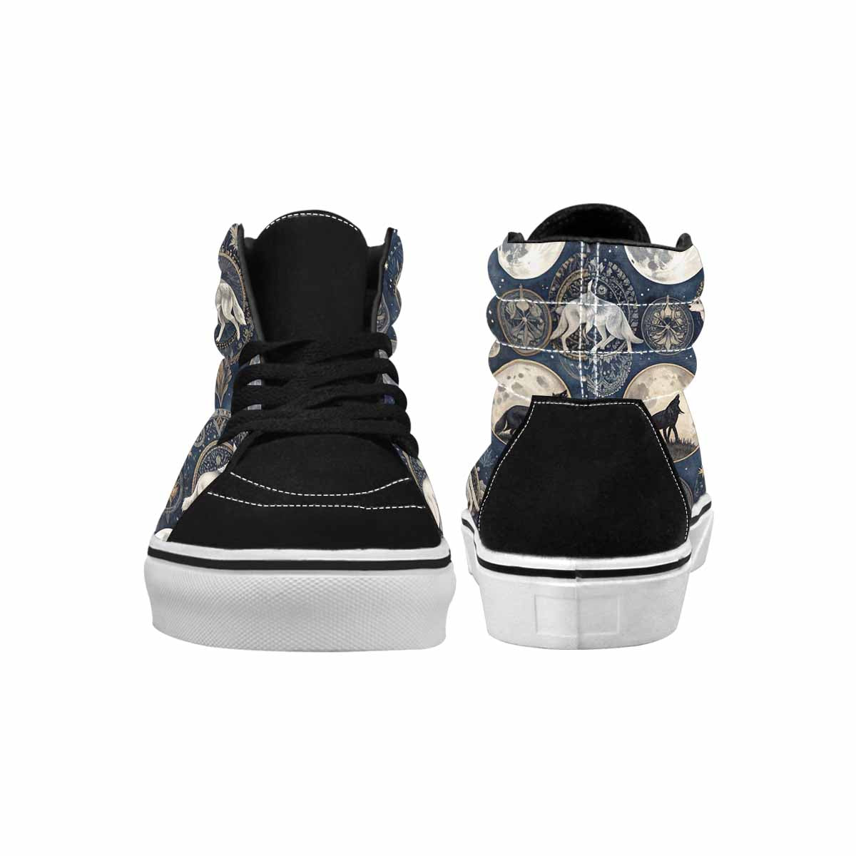 WOMEN'S Wolves Everywhere Collage High Top Canvas Cottagecore Custom Shoes