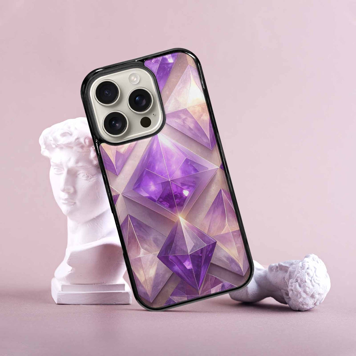 iPhone 16 Pro Case — Amethyst Crystal Art Pattern, Personalized Phone Case