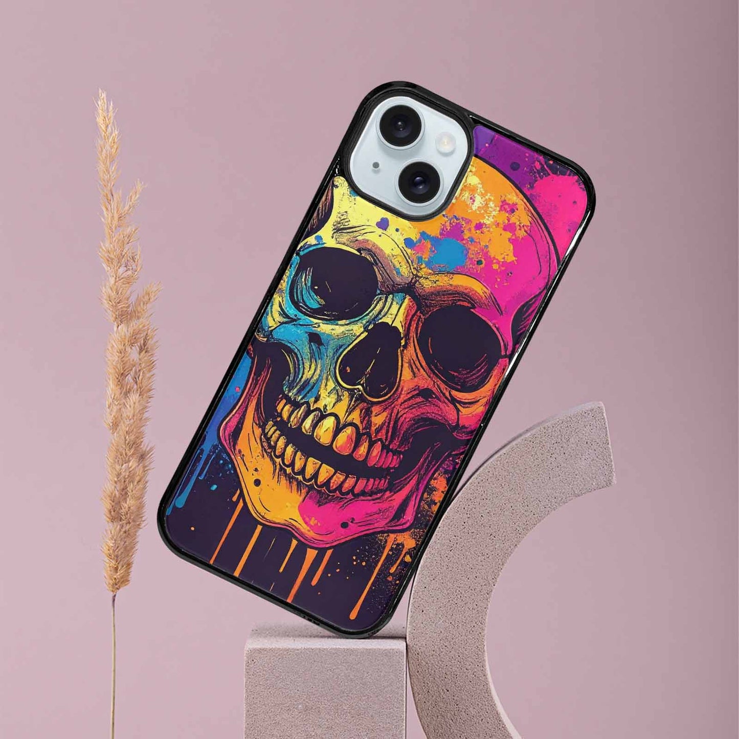 iPhone 15 Plus Case — Skulls Splatter Comic, Customized Protective Case