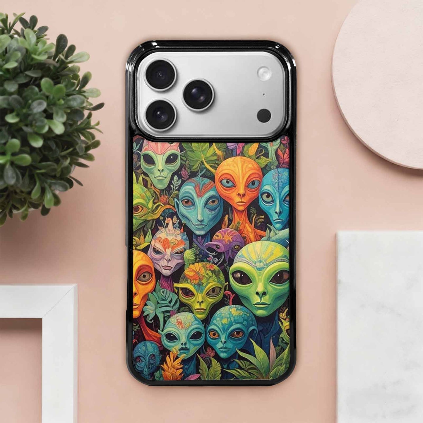 iPhone 17 Pro Max Case — Aliens Pattern Hundreds Of Alien Scifi, Custom Made Phone Cover