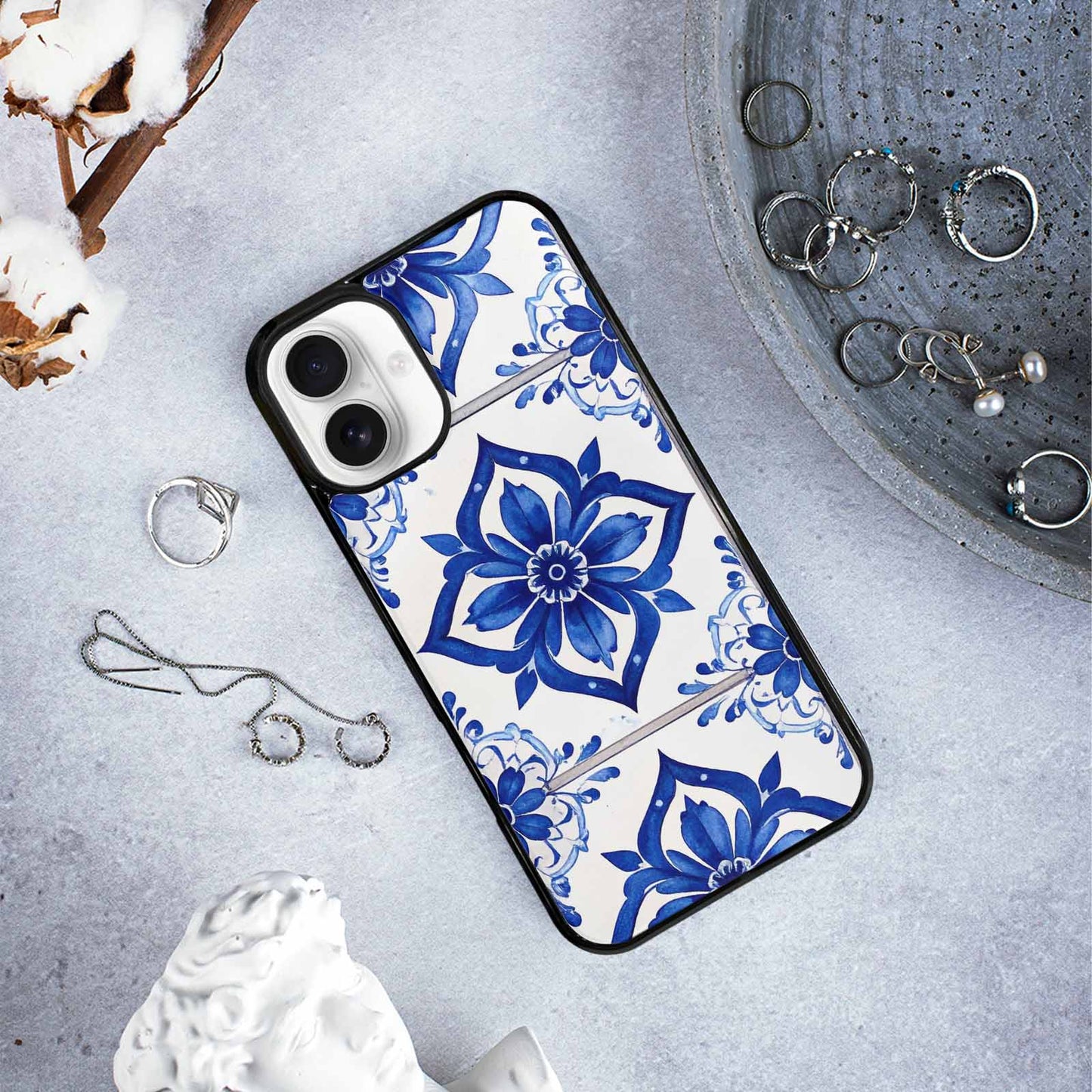 iPhone 16 Plus Case — Mexican Talavera Tile Pattern Floral Geometric, Custom Art Phone Cover