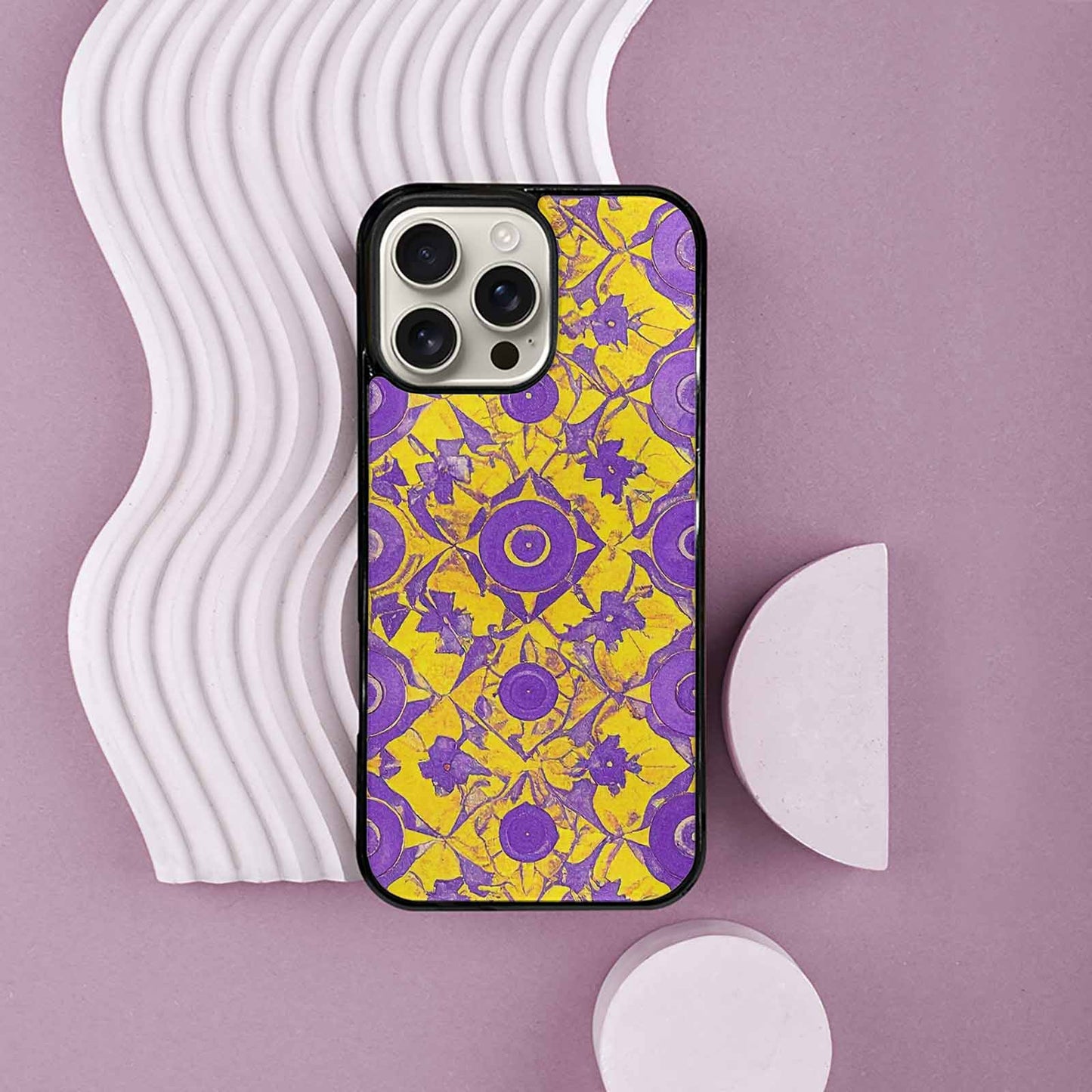 iPhone 16 Pro Max Case — Intersex Flag Color Theme Small Rainbow, Custom Printed Phone Case