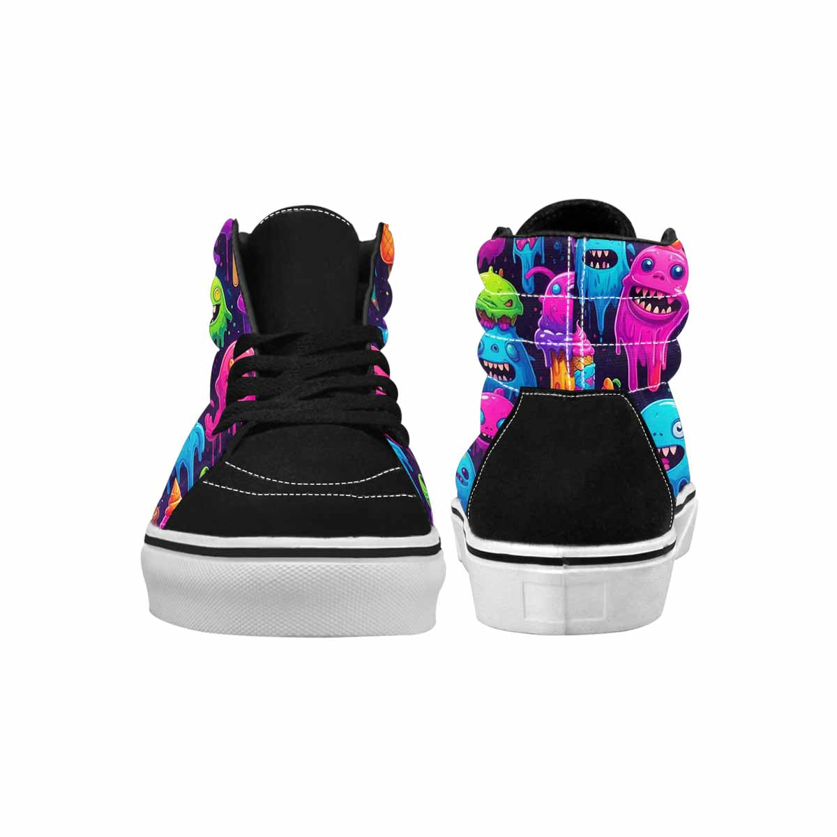 MEN'S Ice Cream Monsters High Top Canvas Vibrant Chaos Sneakers