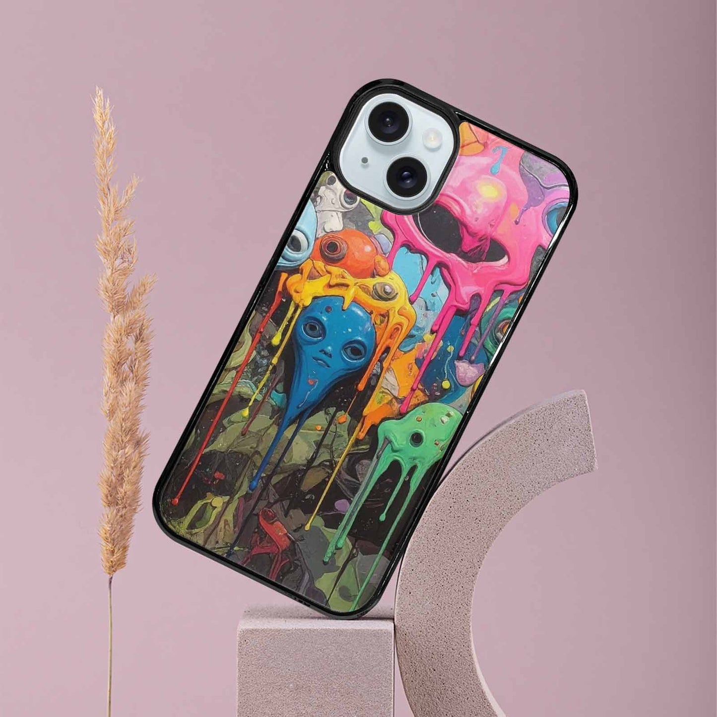 iPhone 15 Plus Case — Aliens Camomelting Aliens Patt 5xk Personalized, Personalized Phone Case