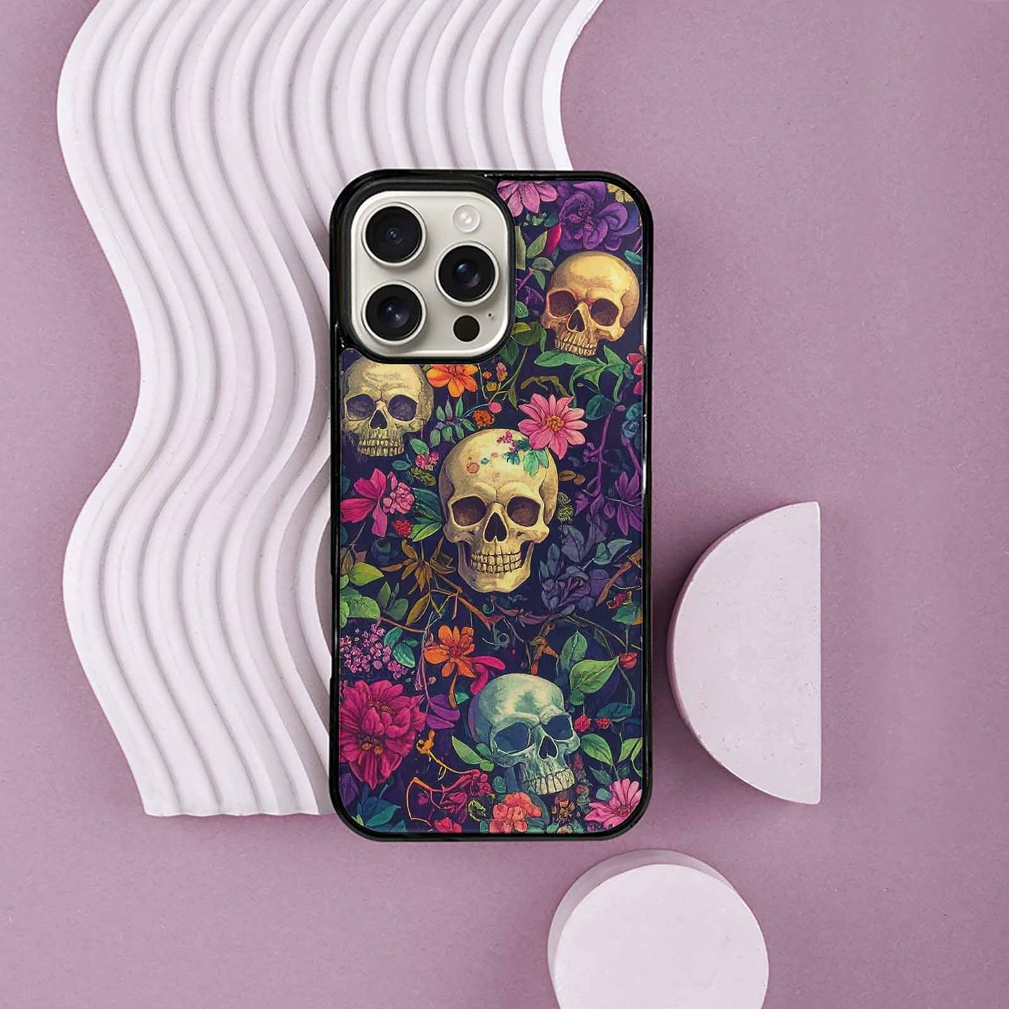 iPhone 16 Pro Max Case — Skulls Botanicalskulls Pattern, Customized Protective Case