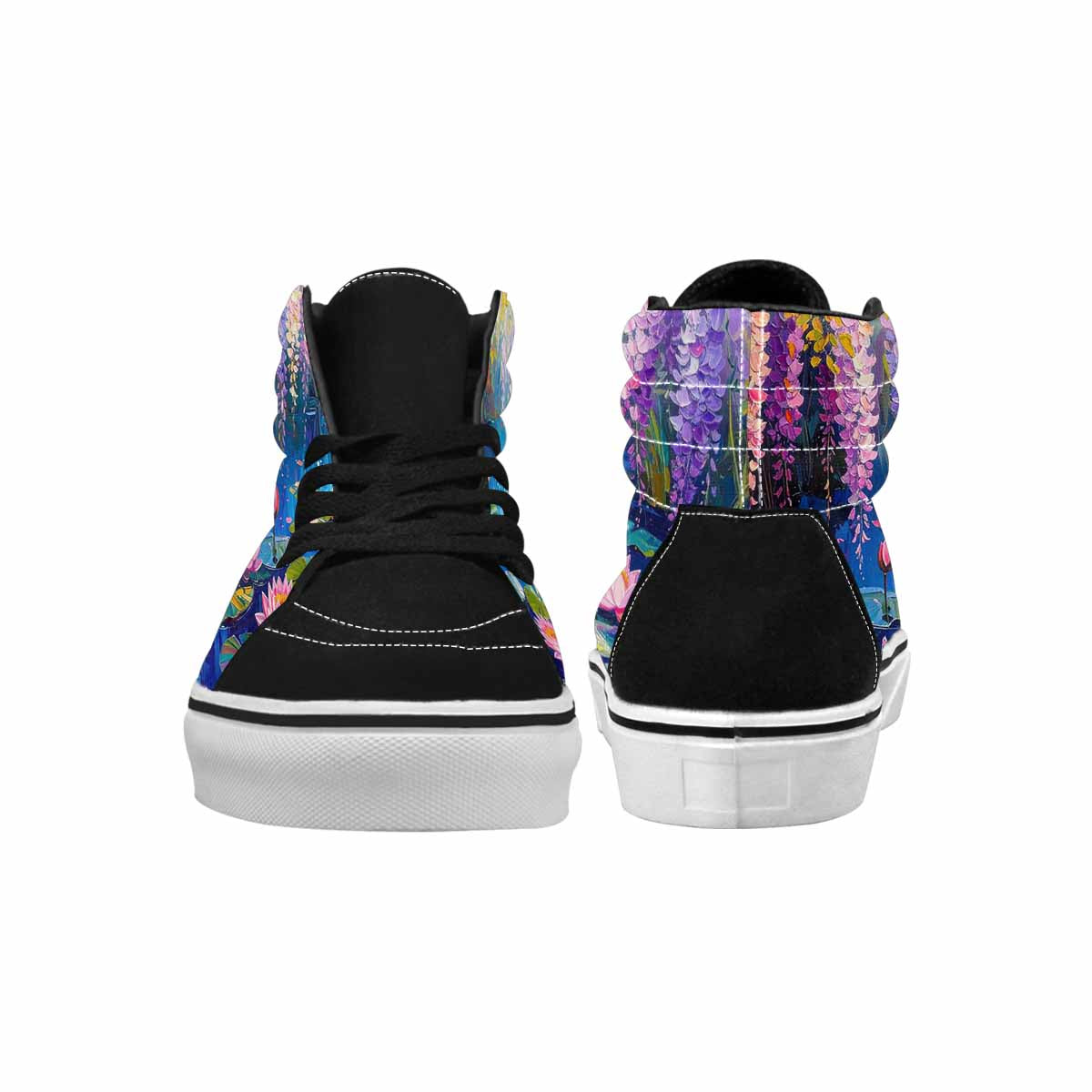 MEN'S Full Color Vibrant Monet High Top Canvas Wallpaper Art Custom Sneakers