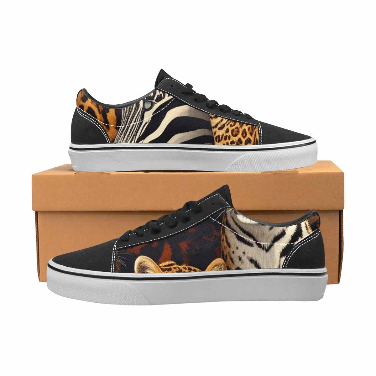 WOMEN'S Animal Print Canvas Lace-Up Wallpaper Art Shoes