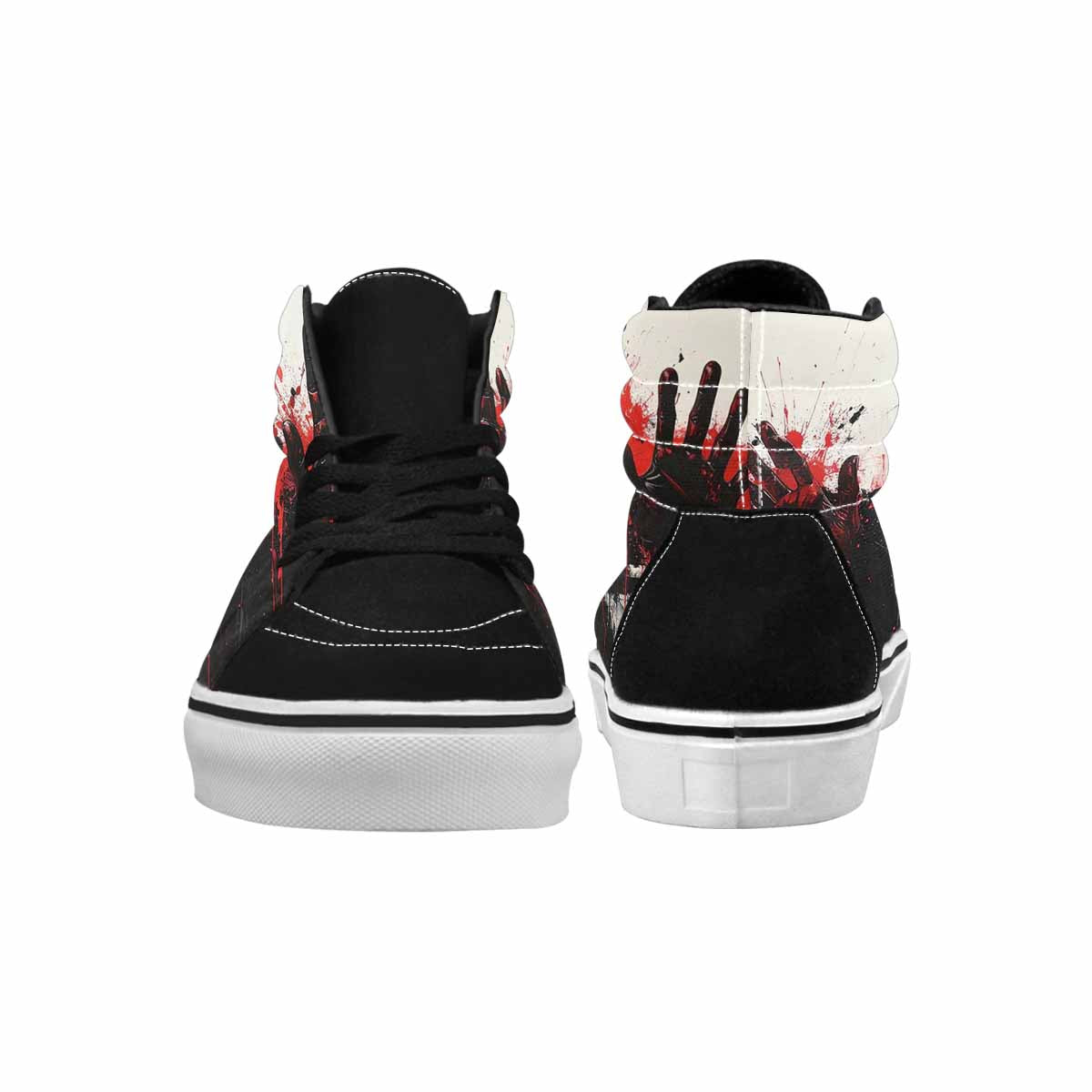 WOMEN'S Halloween Splatter Handprint High Top Canvas Cottagecore Custom Shoes