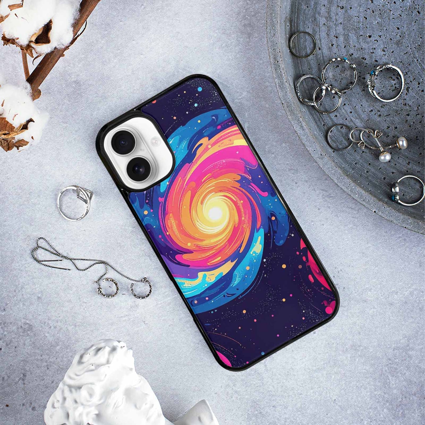 iPhone 16 Plus Case — Love Wins Galaxy Seamless Pattern Vibrant, Customized Protective Case